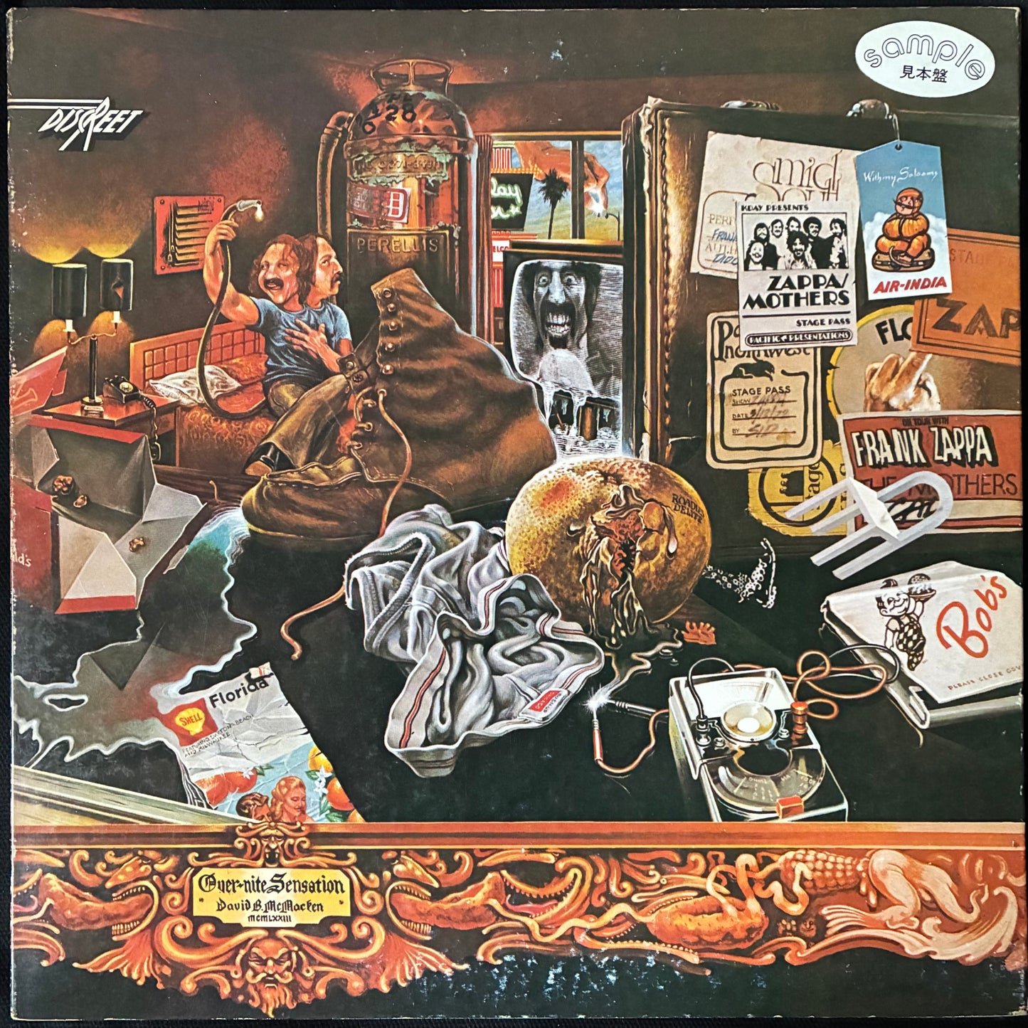 FRANK ZAPPA AND THE MOTHERS OF INVENTION - OVER-NITE SENSATION (WHITE LABEL PROMO) (USED VINYL 1973 JAPAN EX-/EX)