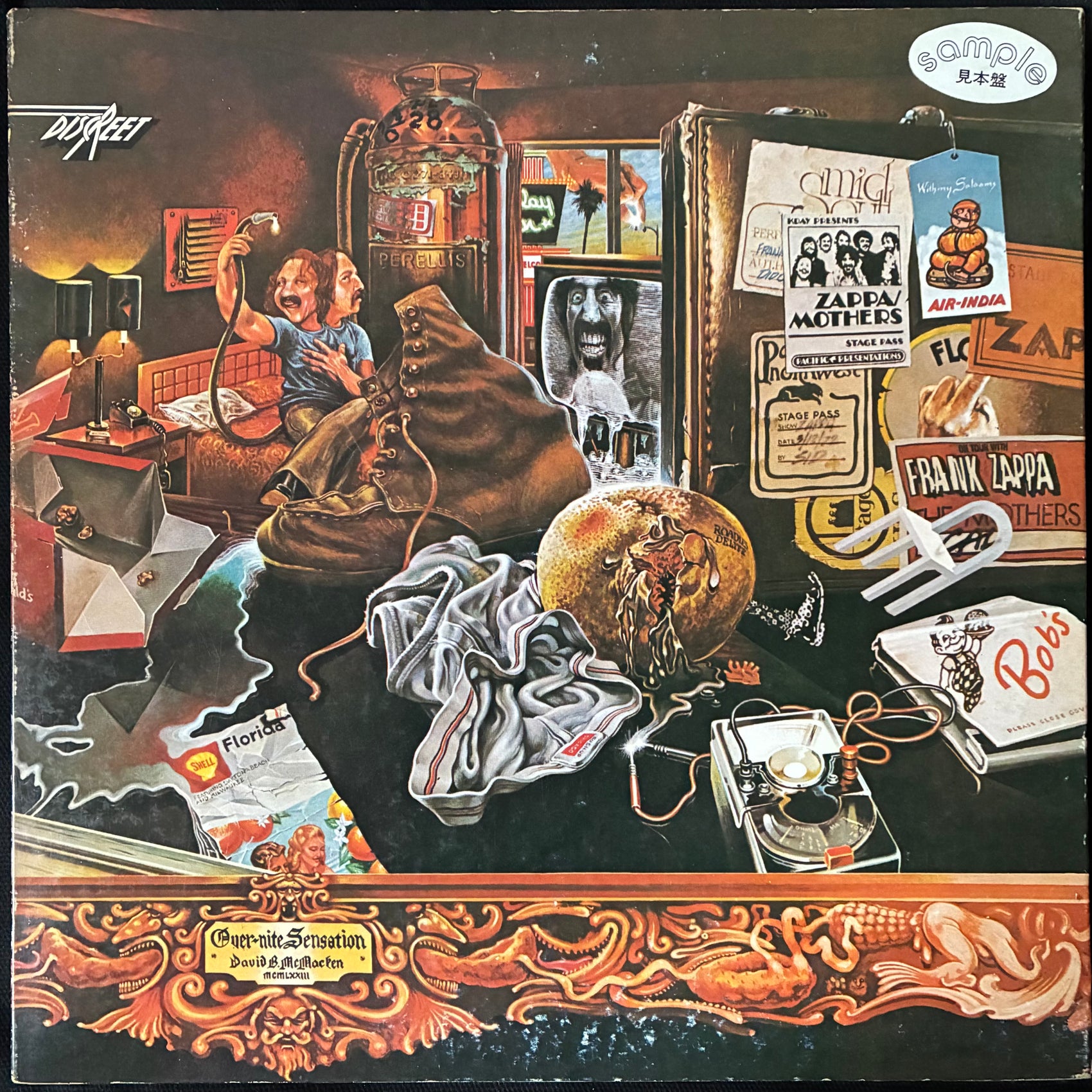 FRANK ZAPPA AND THE MOTHERS OF INVENTION - OVER-NITE SENSATION (WHITE LABEL PROMO) (USED VINYL 1973 JAPAN EX-/EX)