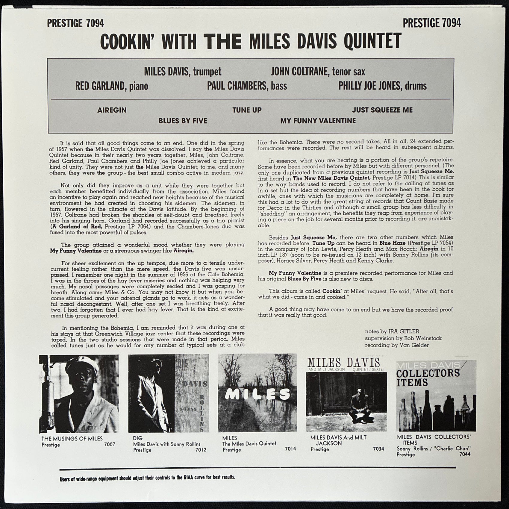 MILES DAVIS - THE GREAT PRESTIGE RECORDINGS (ANALOGUE PRODUCTIONS) (10x12" 180GM LPS) (USED VINYL 2008 US M-/M-) BOX SET