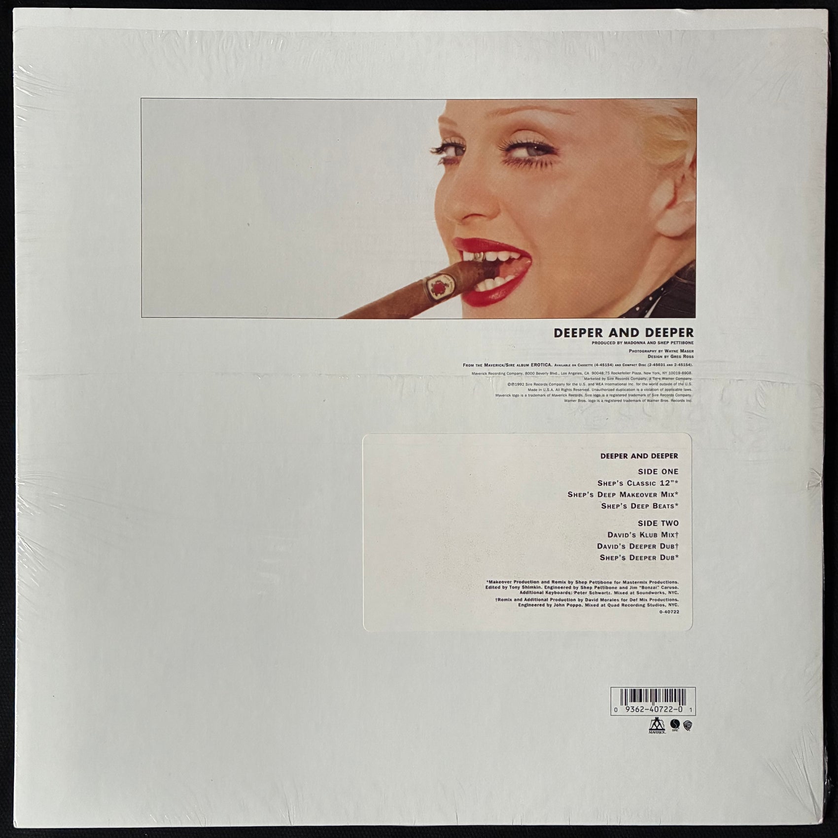 MADONNA - DEEPER AND DEEPER (12") (USED VINYL 1992 US M-/M-)