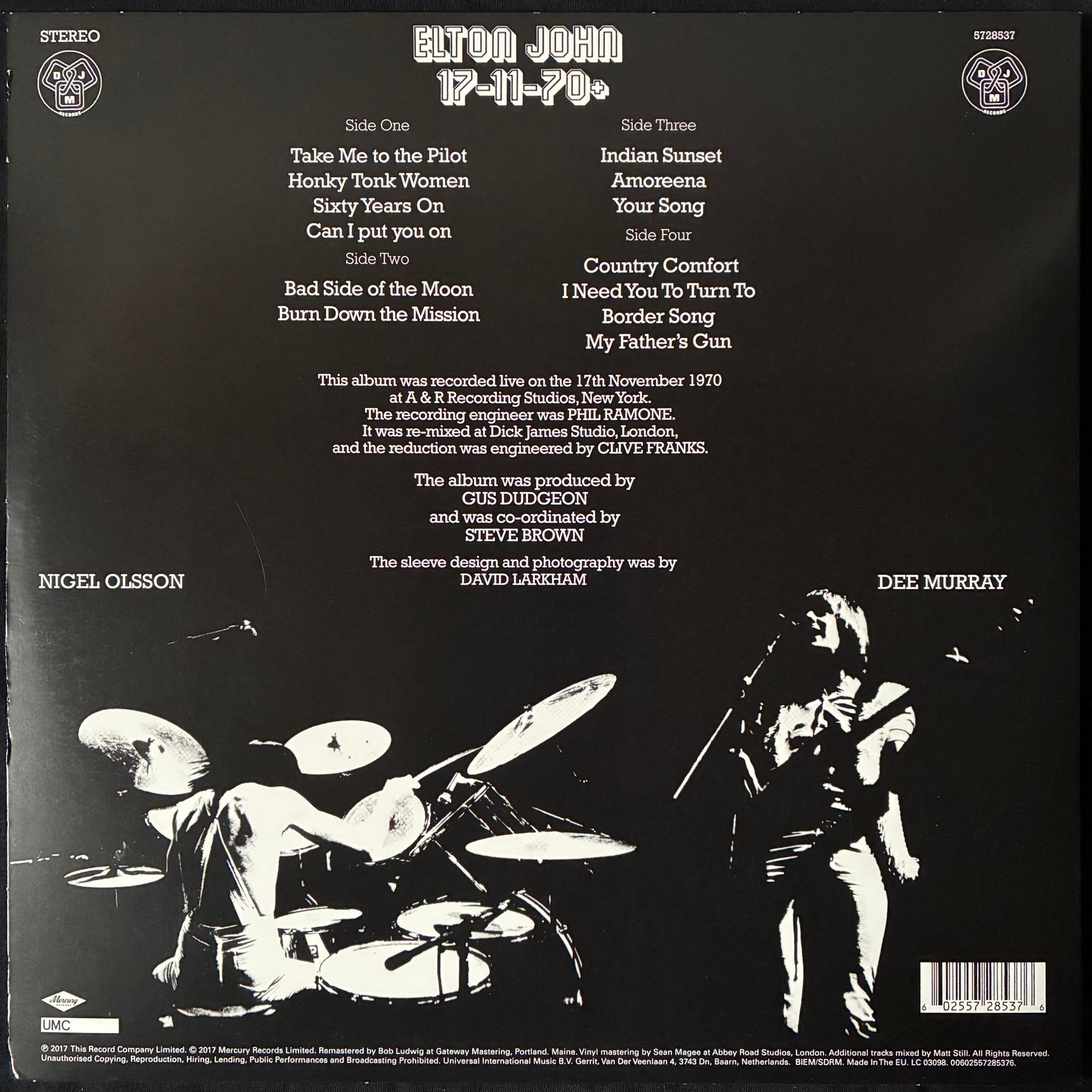 ELTON JOHN - 17-11-70+ (2LP) (180GM) (USED VINYL 2017 M-/M-)