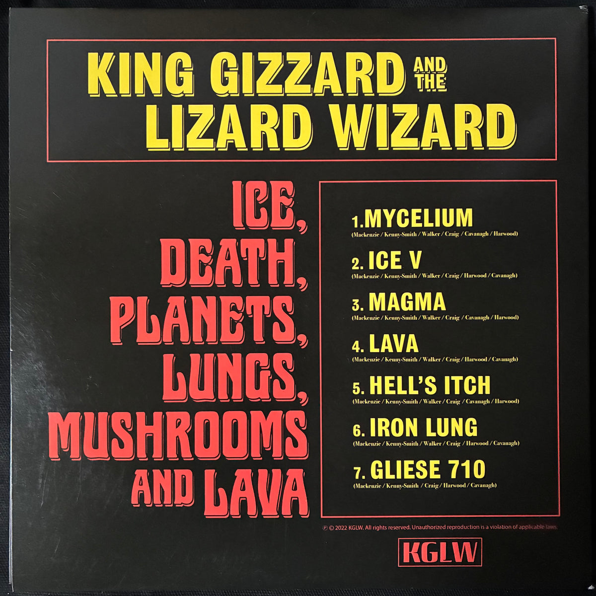 KING GIZZARD & THE LIZARD WIZARD - ICE, DEATH, PLANETS, LUNGS, MUSHROOMS AND LAVA (2LP) (ORANGE/RED MARBLED LAVA EDITION) (USED VINYL 2022 AUS M-/M-)