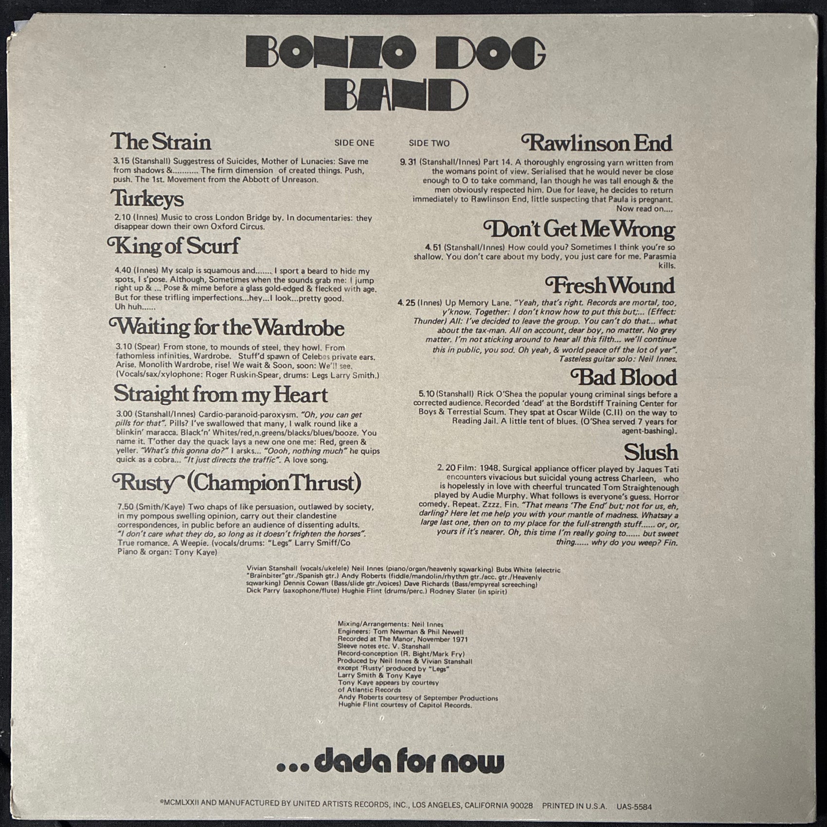 BONZO DOG BAND - LET'S MAKE UP AND BE FRIENDLY (USED VINYL 1972 US M-/EX)