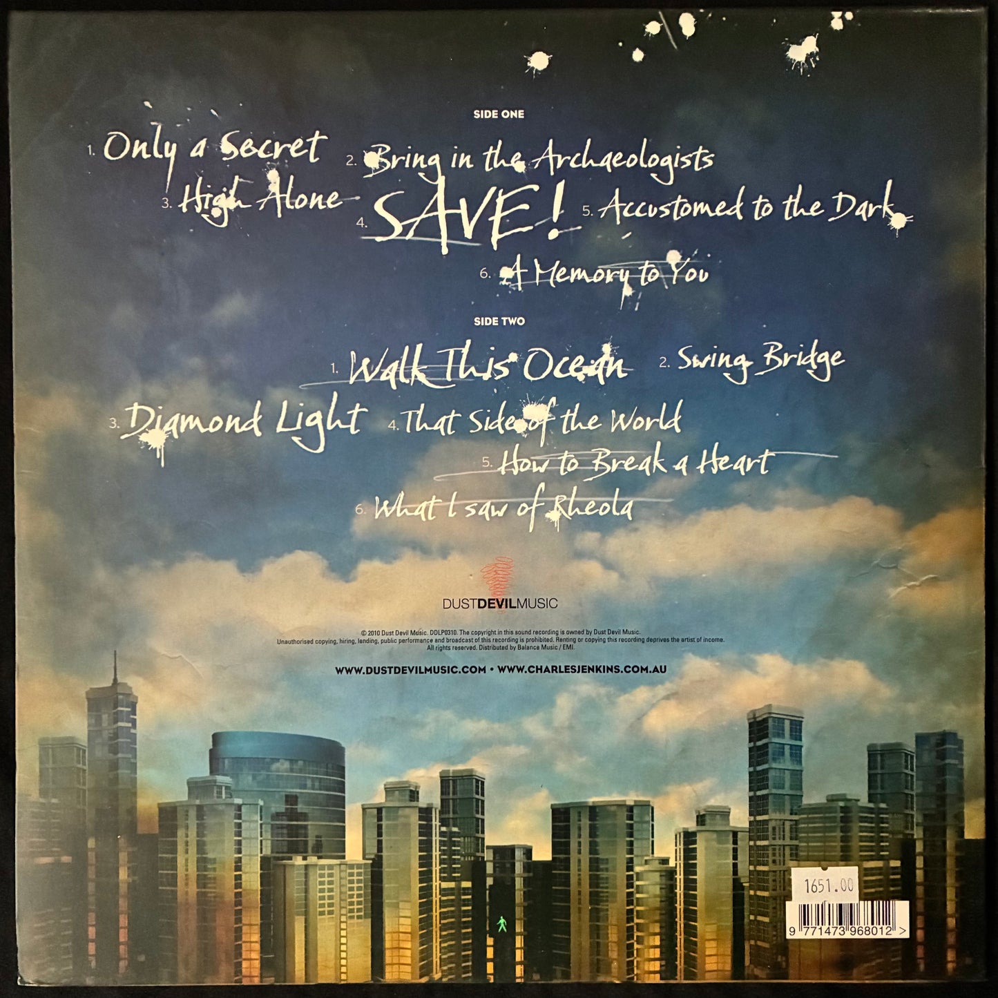 CHARLES JENKINS AND THE ZHIVAGOS - WALK THIS OCEAN (USED VINYL 2010 AUS M-/M-)