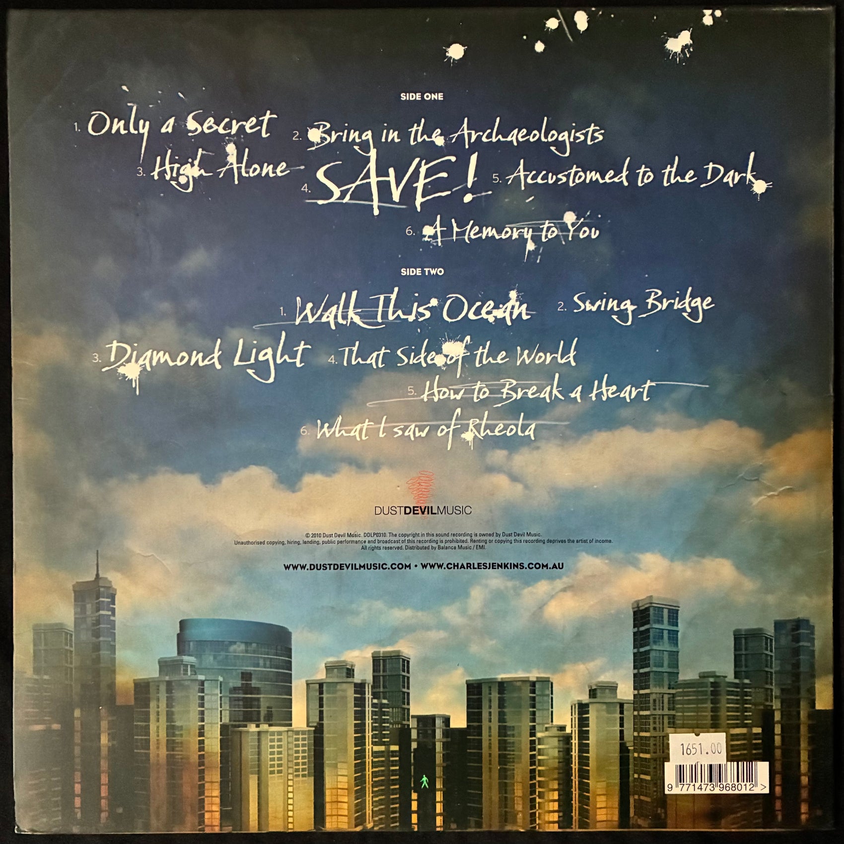 CHARLES JENKINS AND THE ZHIVAGOS - WALK THIS OCEAN (USED VINYL 2010 AUS M-/M-)