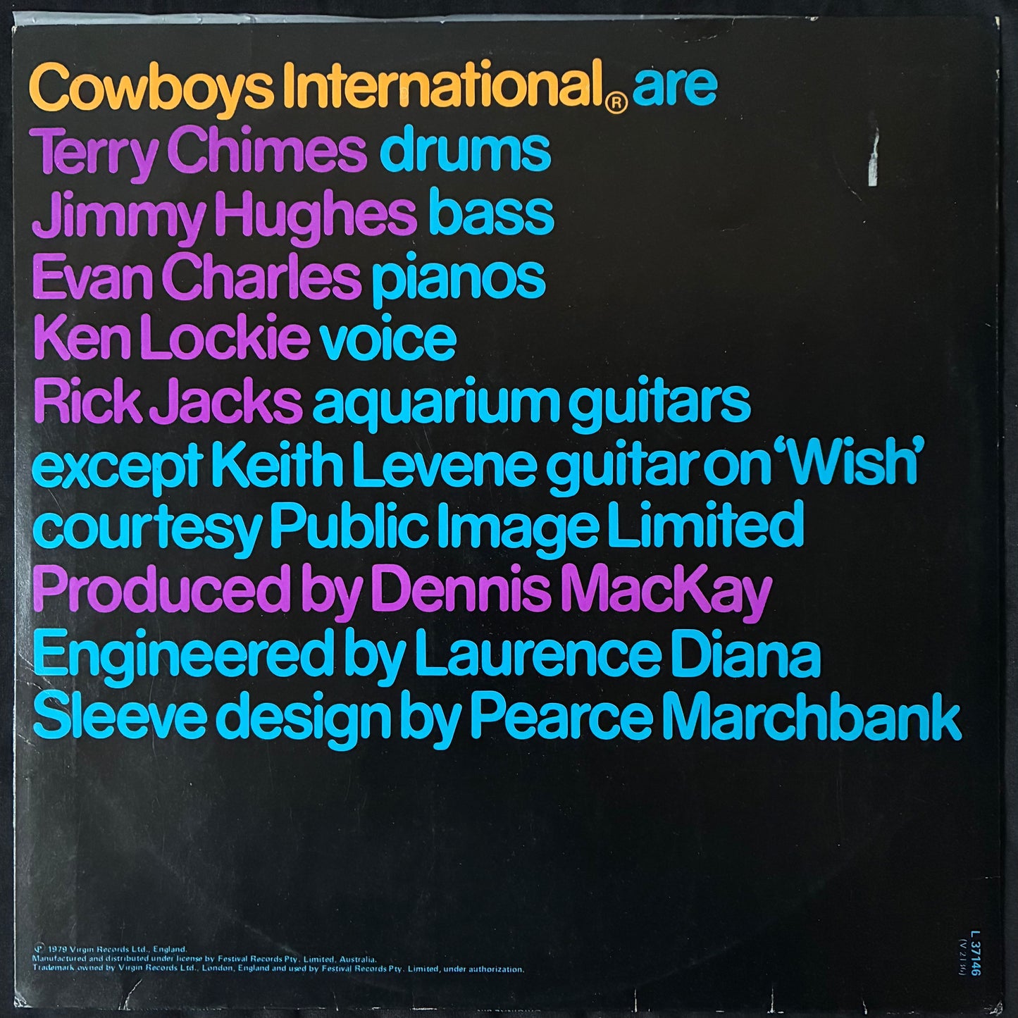 COWBOYS INTERNATIONAL - COWBOYS INTERNATIONAL PRESENTS THE ORIGINAL SIN (USED VINYL 1979 AUS M-/EX+)