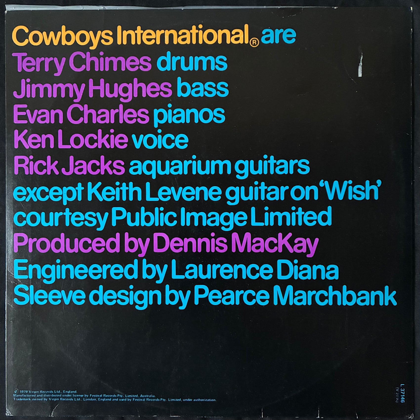 COWBOYS INTERNATIONAL - COWBOYS INTERNATIONAL PRESENTS THE ORIGINAL SIN (USED VINYL 1979 AUS M-/EX+)