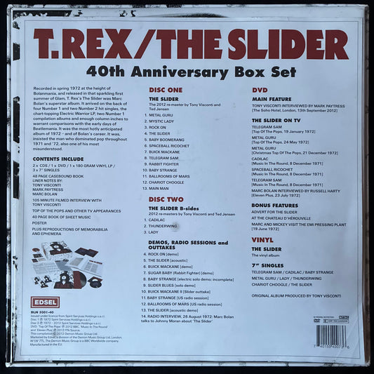 T-REX - THE SLIDER : 40TH ANNIVERSARY (2CD+DVD+LP+3x7") (USED BOX SET 2012 UK/EU M-/M-/EX+)
