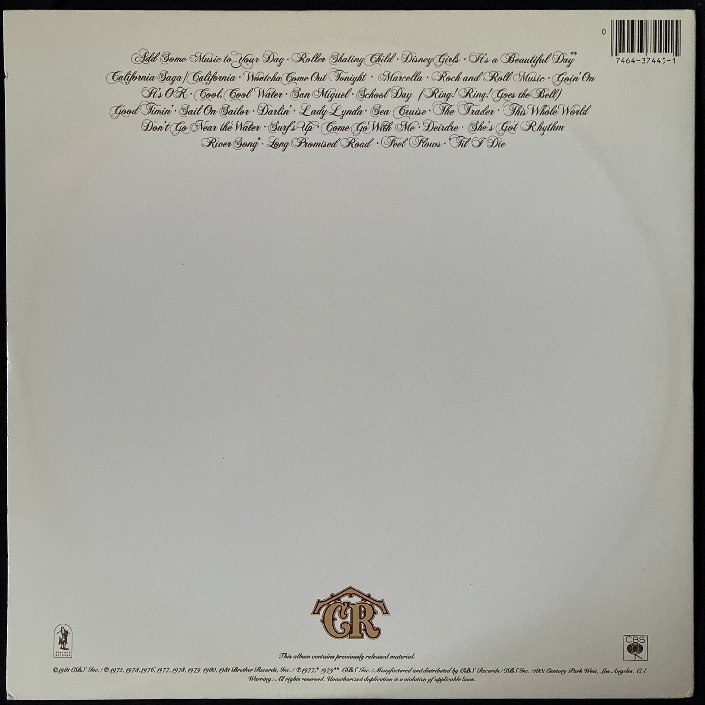 BEACH BOYS - TEN YEARS OF HARMONY (2LP) (USED VINYL 1981 US M-/M-)
