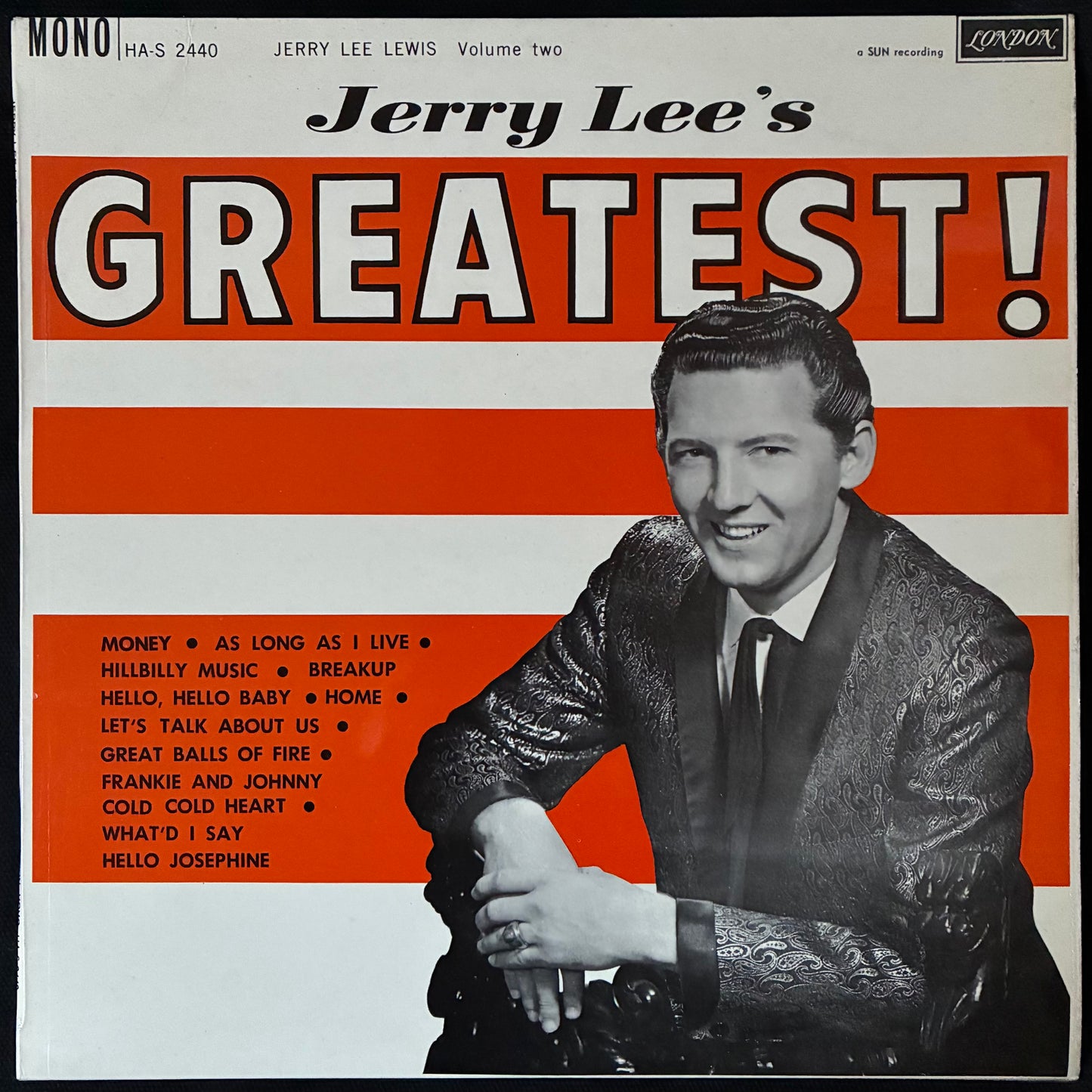 JERRY LEE LEWIS - JERRY LEE'S GREATEST (USED VINYL 1962 UK EX+/EX+)