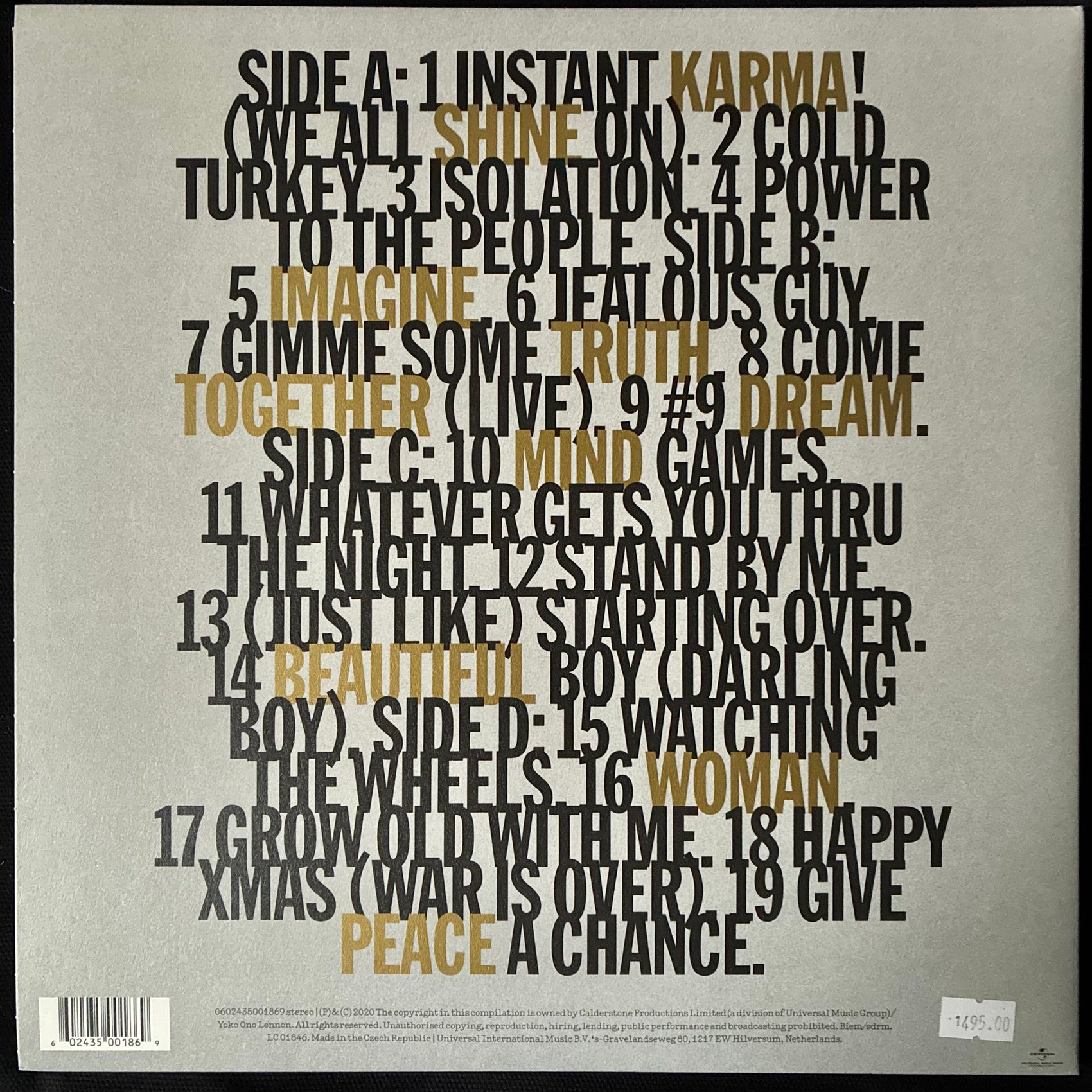 JOHN LENNON - GIMME SOME TRUTH (2LP) (USED VINYL 2020 EU M-/M-)