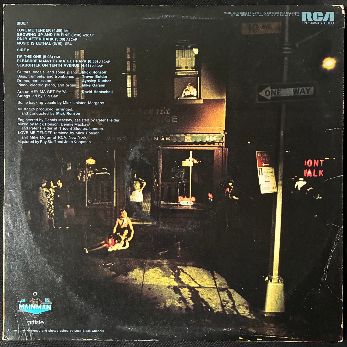 MICK RONSON - SLAUGHTER ON 10TH AVENUE (USED VINYL 1974 US EX/EX-)