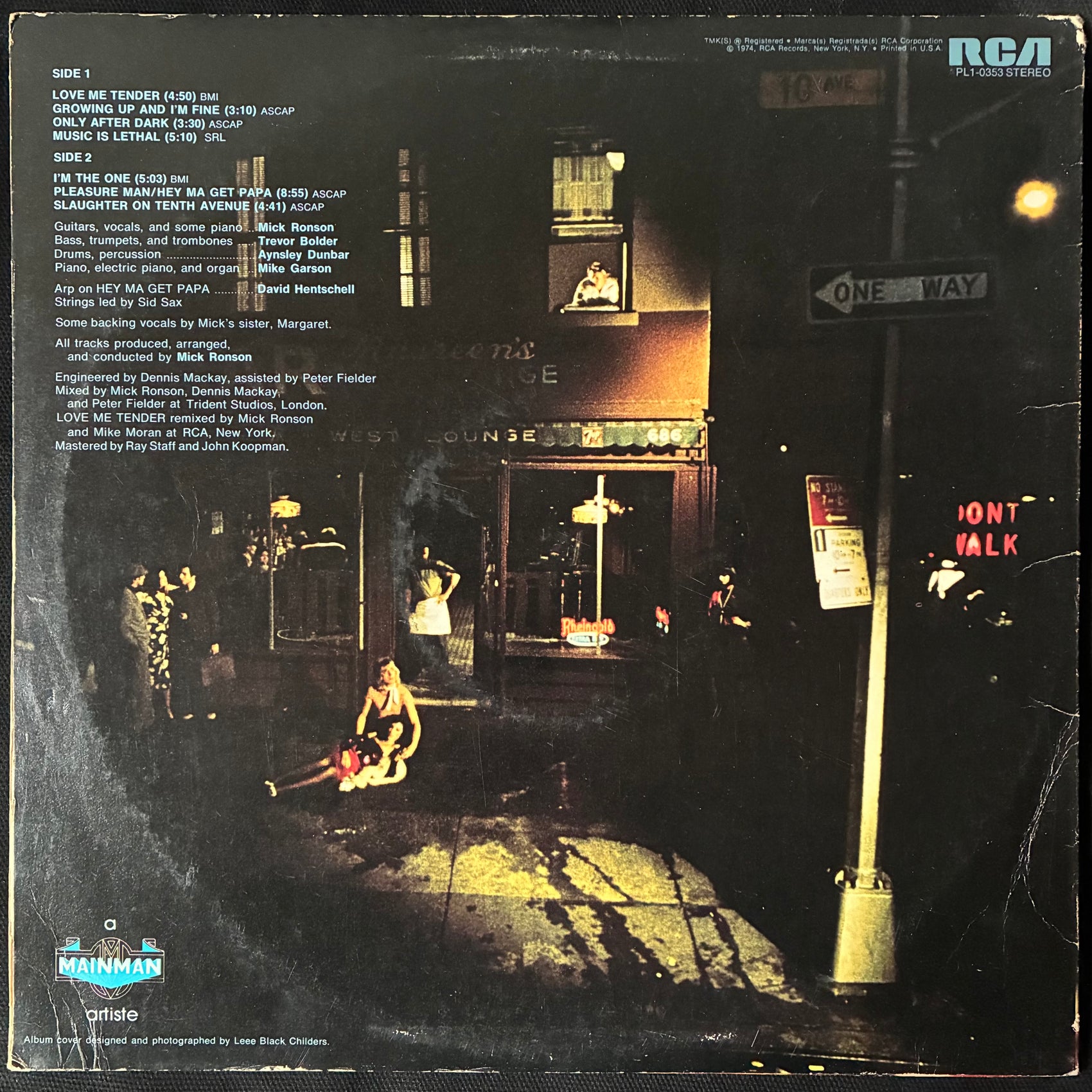 MICK RONSON - SLAUGHTER ON 10TH AVENUE (USED VINYL 1974 US EX/EX-)