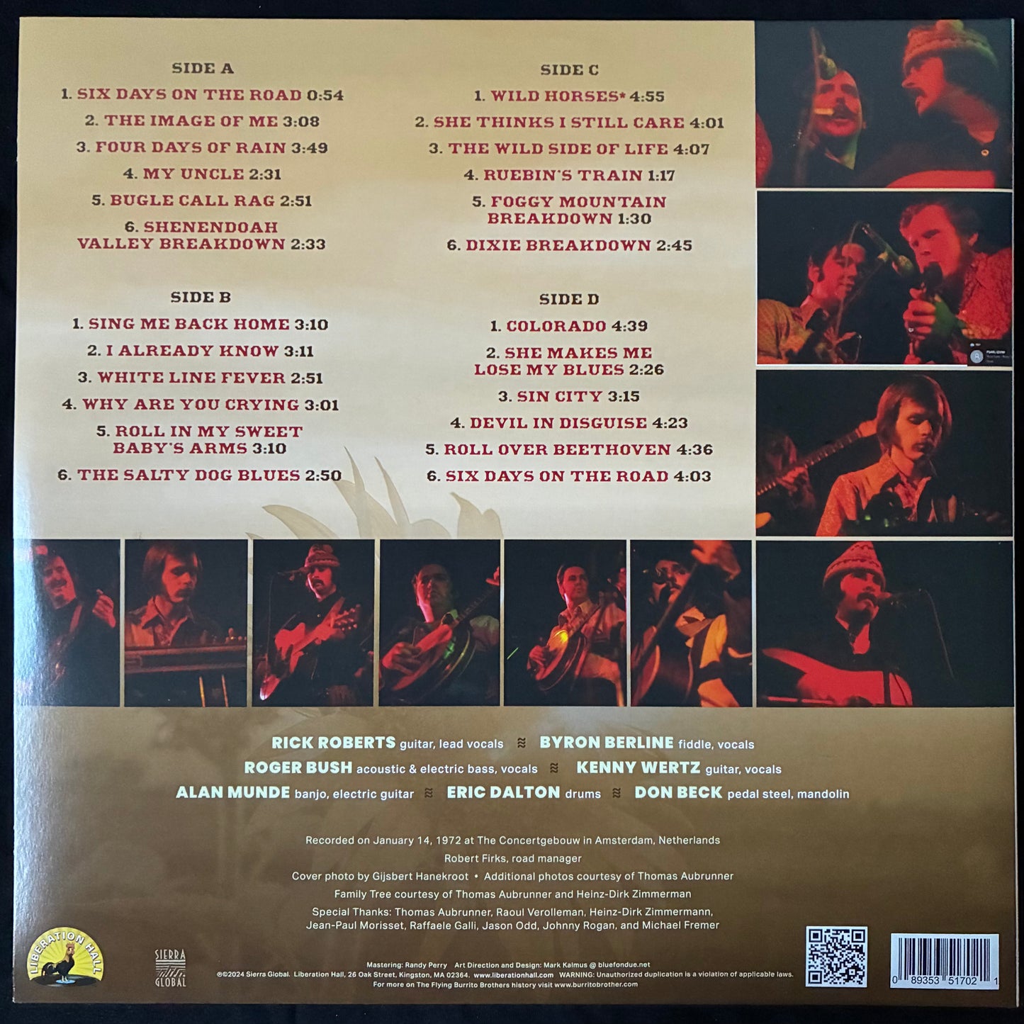 FLYING BURRITO BROS - LIVE IN AMSTERDAM 1972 (2LP) (USED VINYL 2024 US M-/M-)