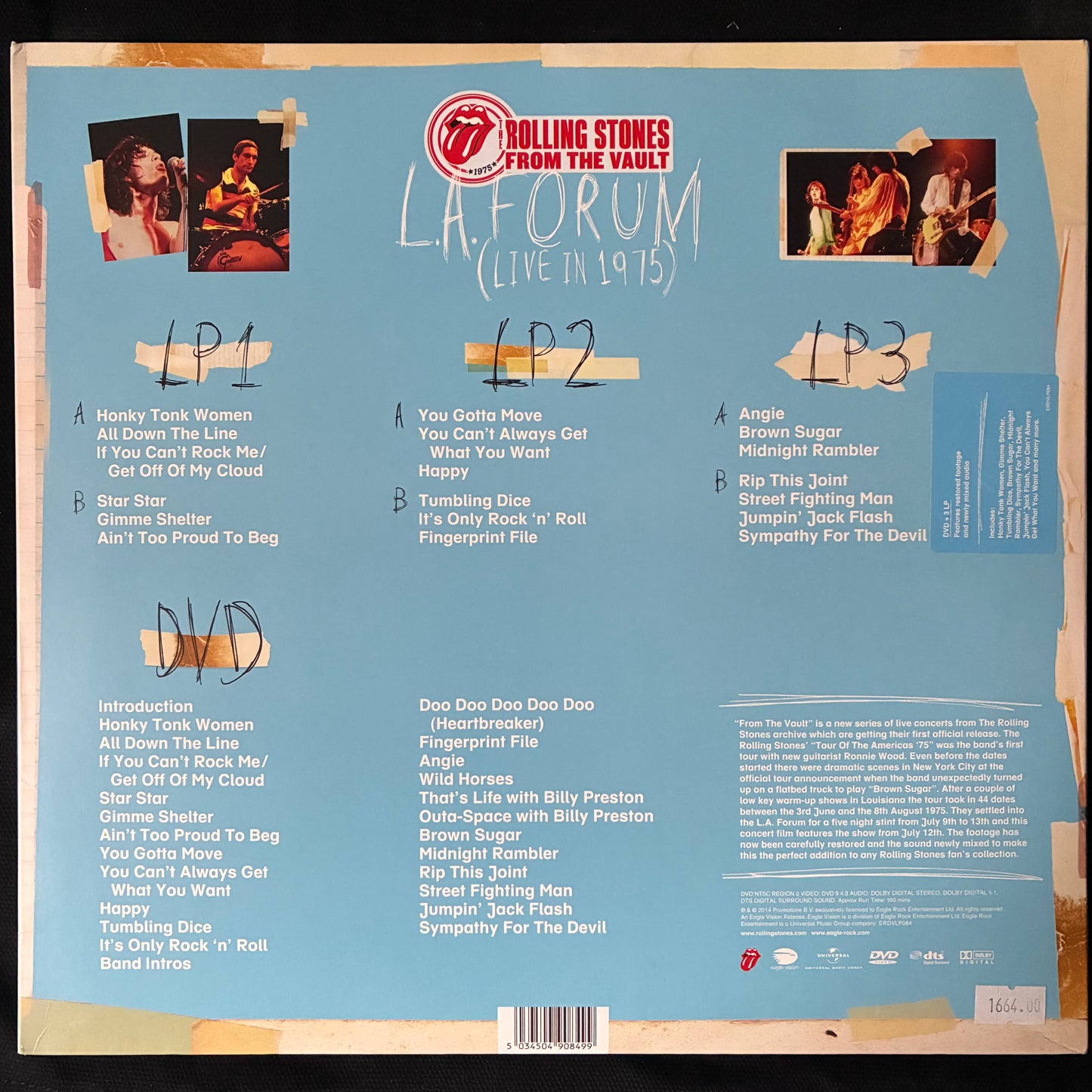 ROLLING STONES - FROM THE VAULT: L.A. FORUM LIVE IN 1975 (3LP+DVD) (USED VINYL 2014 EU M-/M-)