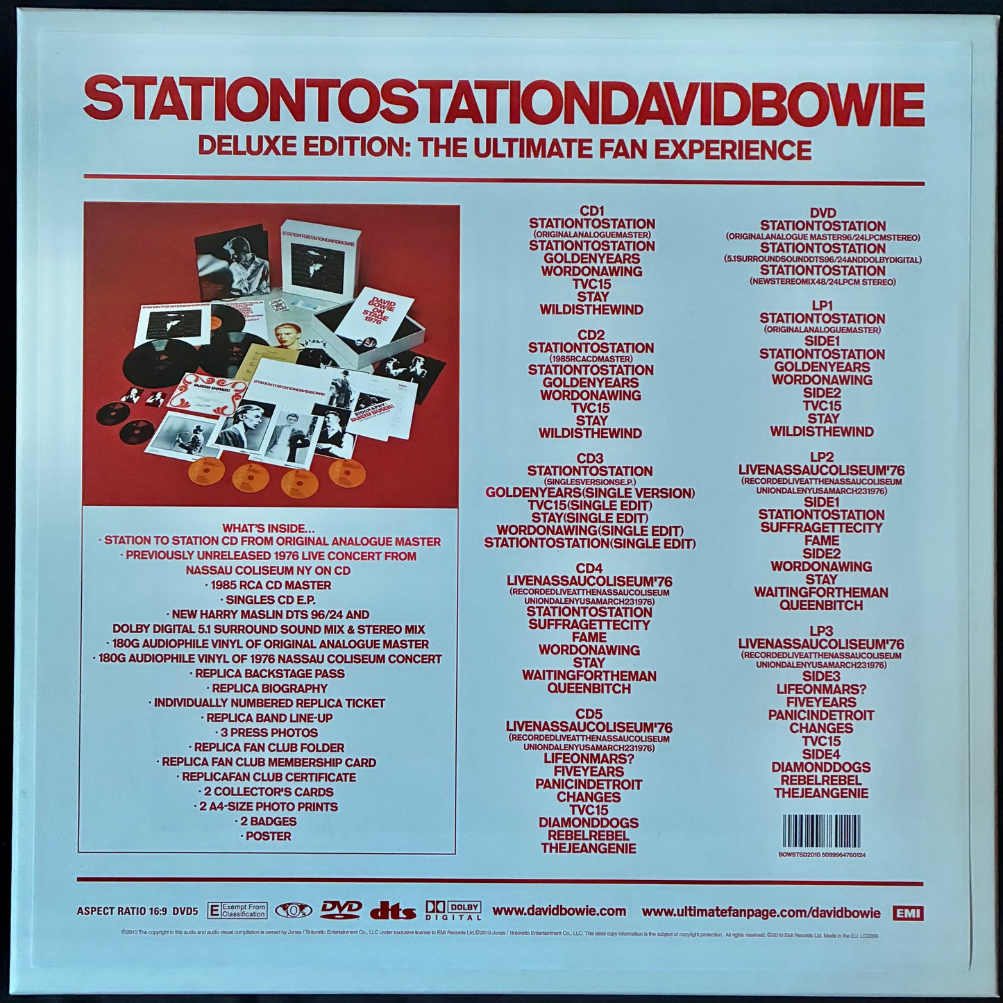 DAVID BOWIE - STATIONTOSTATION : DELUXE EDITION (3LP+5CD+DVD) (USED BOX SET 2010 M-/M-)