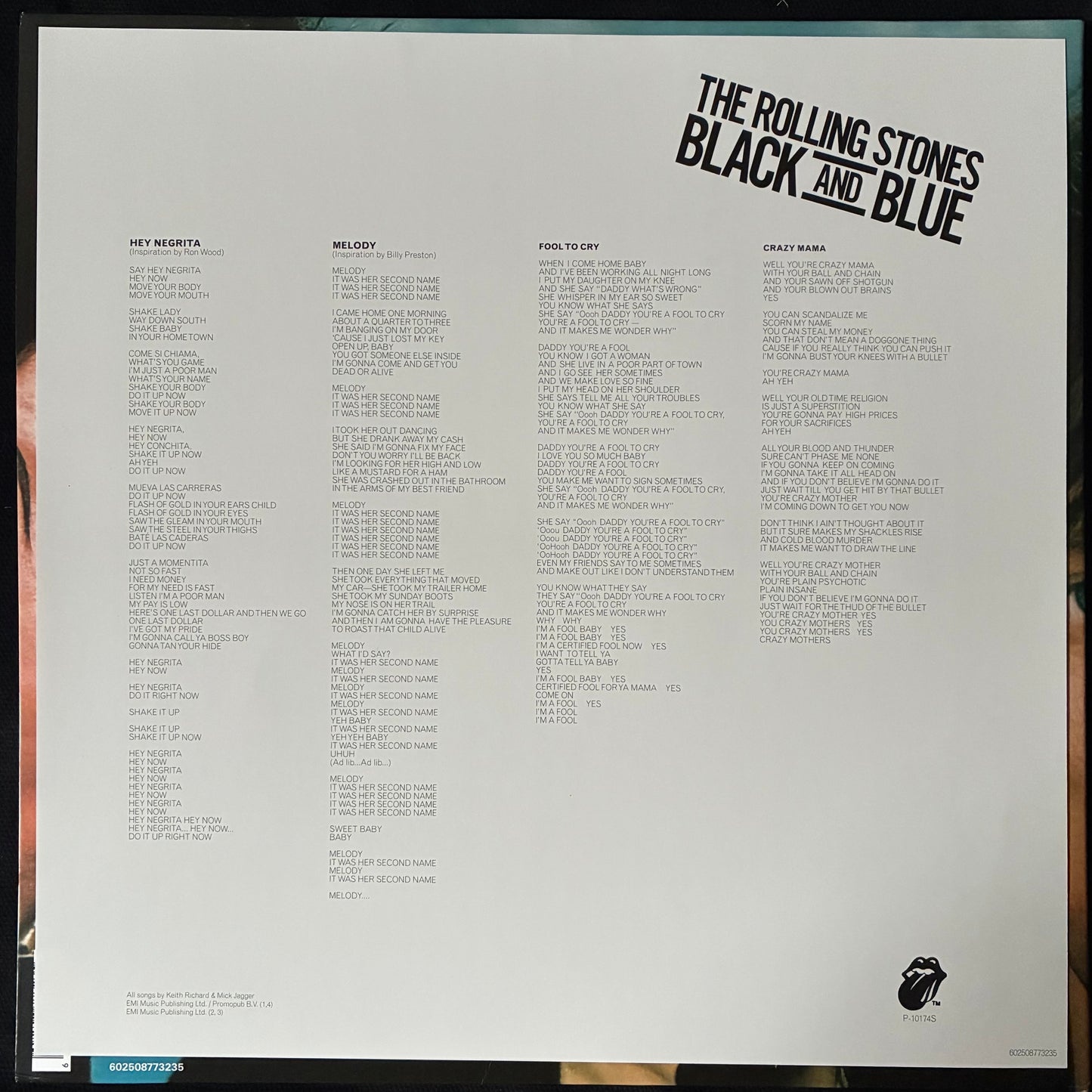 ROLLING STONES - BLACK AND BLUE (180GM) (HALF SPEED MASTERED) (USED VINYL 2018 EU M-/M-)