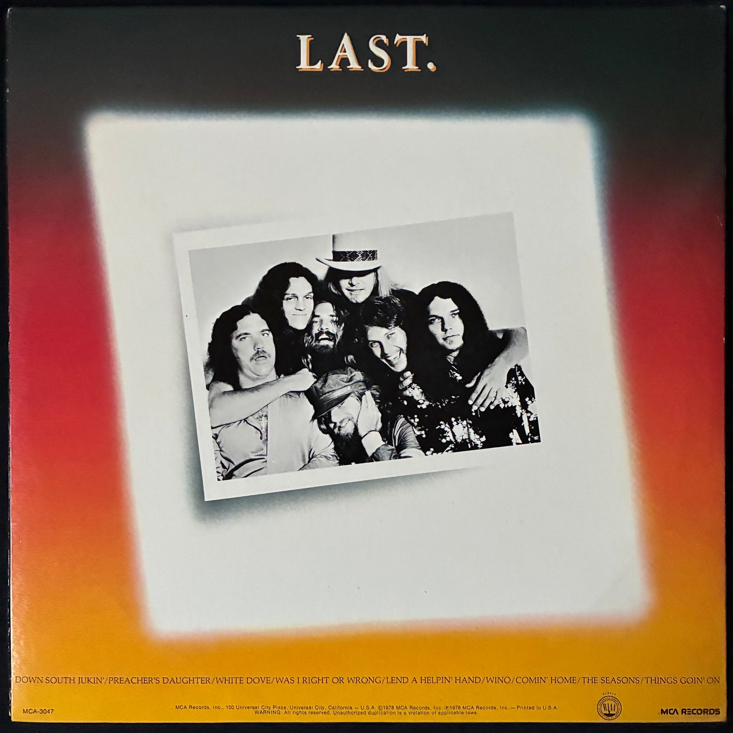 LYNYRD SKYNYRD - LYNYRD SKYNYRD'S FIRST AND... LAST (USED VINYL 1978 US M-/EX+)