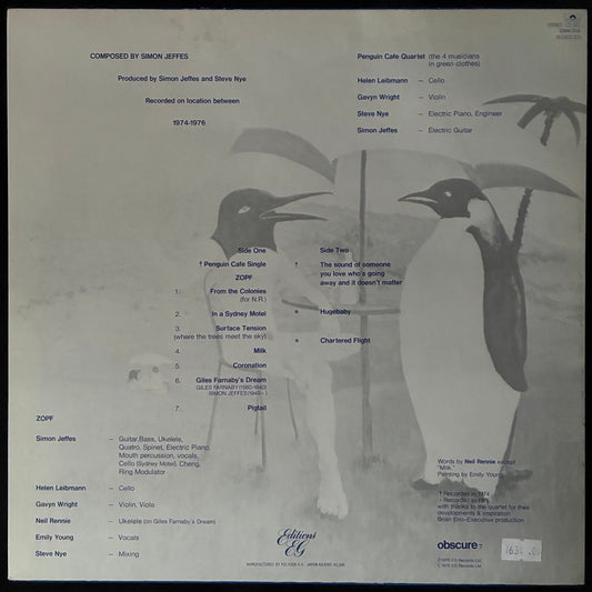PENGUIN CAFE ORCHESTRA - MUSIC FROM THE PENGUIN CAFE ORCHESTRA (USED VINYL 1982 JAPAN M-/M-)