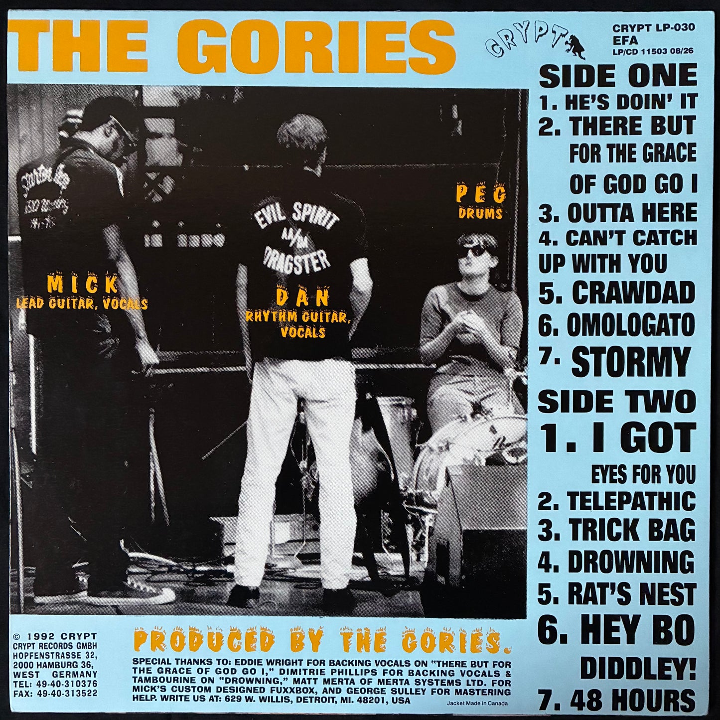 GORIES - OUTTA HERE (USED VINYL 1992 US M-/M-)