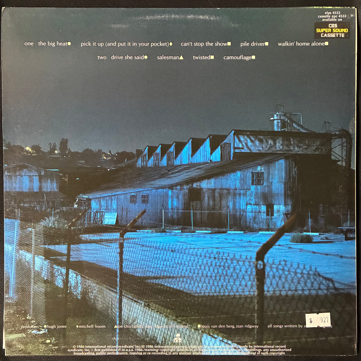 STAN RIDGEWAY - THE BIG HEAT (USED VINYL 1986 AUS M-/EX+)