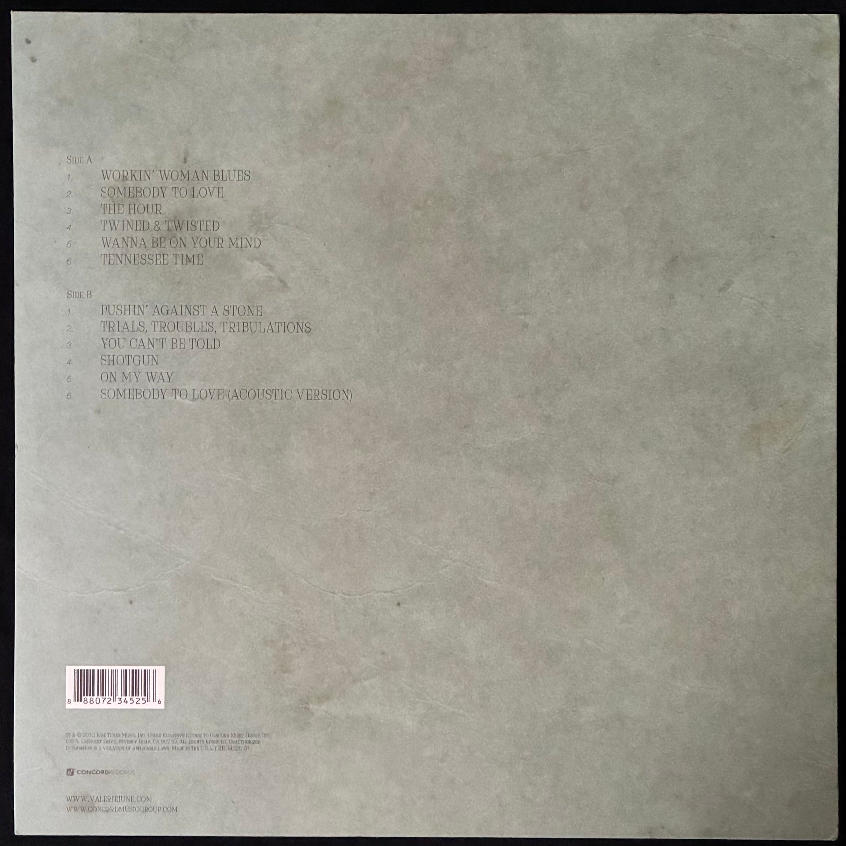 VALERIE JUNE - PUSHIN' AGAINST A STONE (USED VINYL 2013 US M-/EX+)