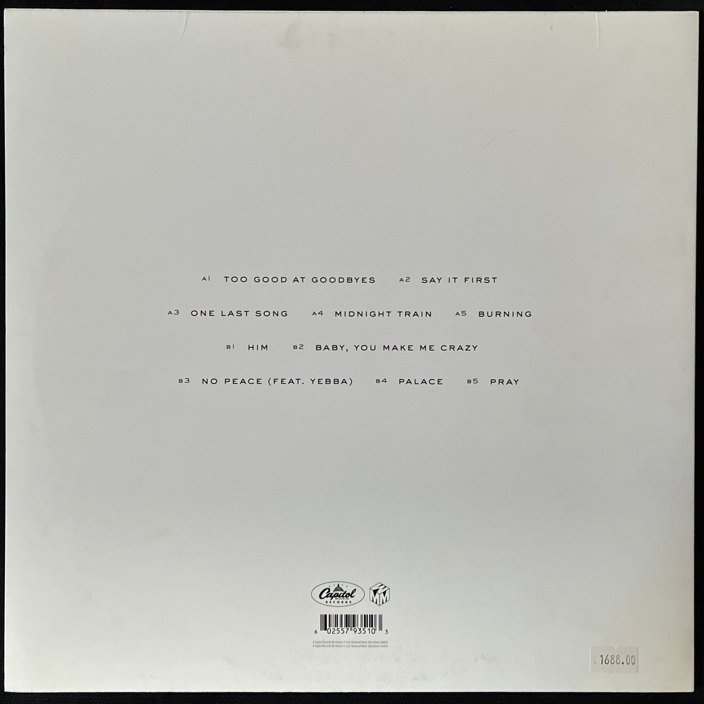 SAM SMITH - THE THRILL OF IT ALL (WHITE COLOURED) (USED VINYL 2017 M-/M-)