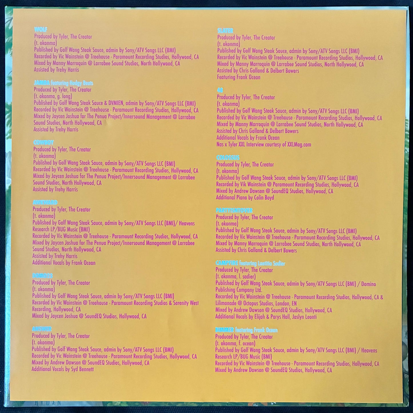 TYLER THE CREATOR - WOLF (PINK COLOURED) (2LP) (USED VINYL 2014 EU M-/EX+)