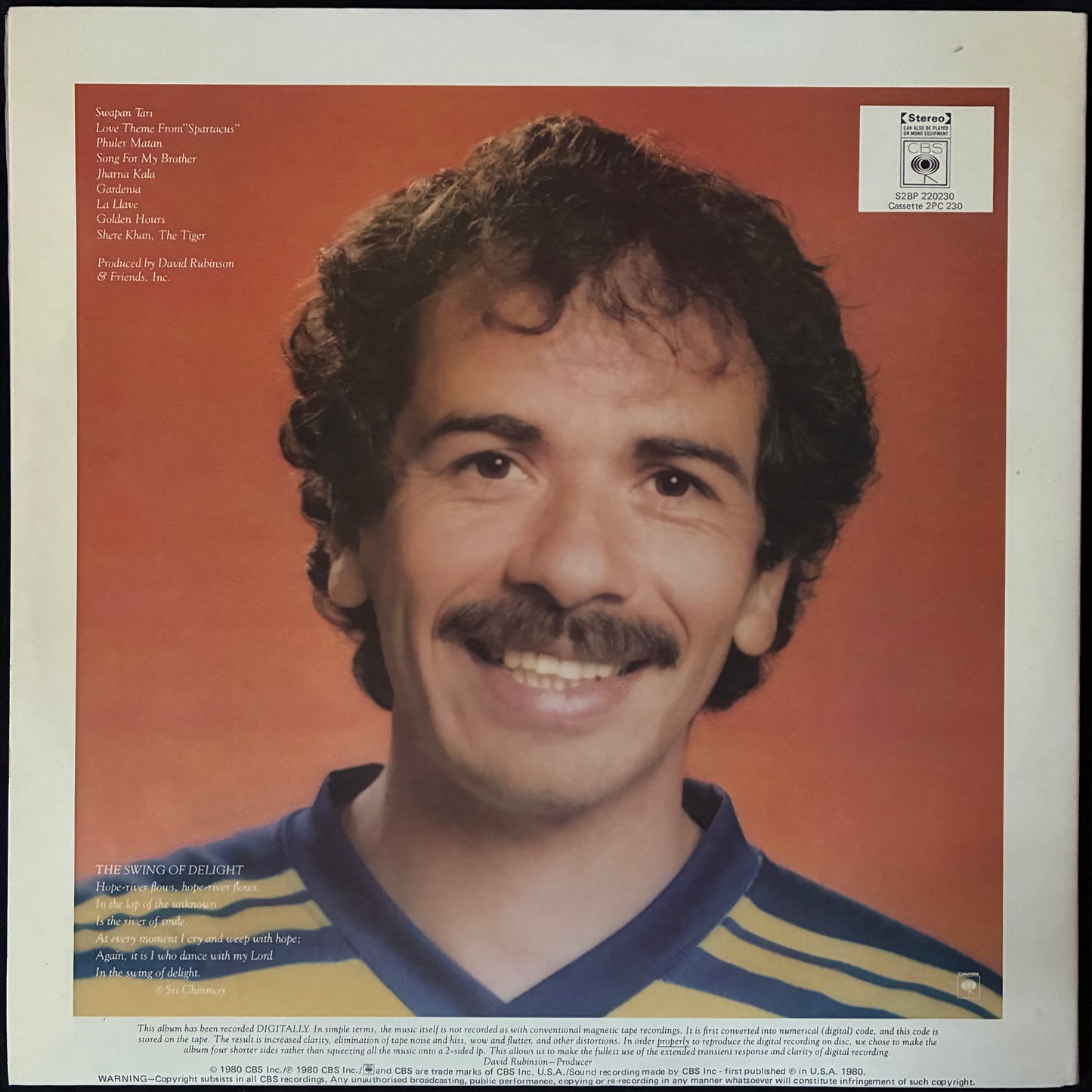 DEVADIP CARLOS SANTANA - THE SWING OF DELIGHT (2LP) (USED VINYL 1980 AUS M-/EX+)