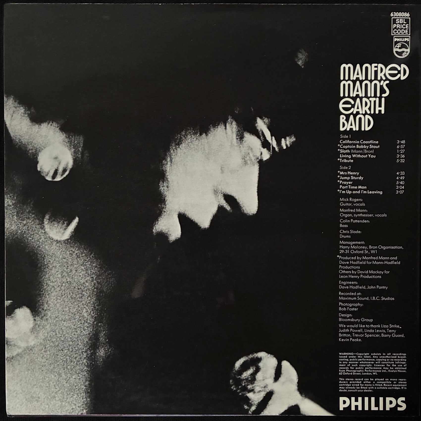 MANFRED MANN - MANFRED MANN'S EARTH BAND (USED VINYL 1972 UK M-/M-)