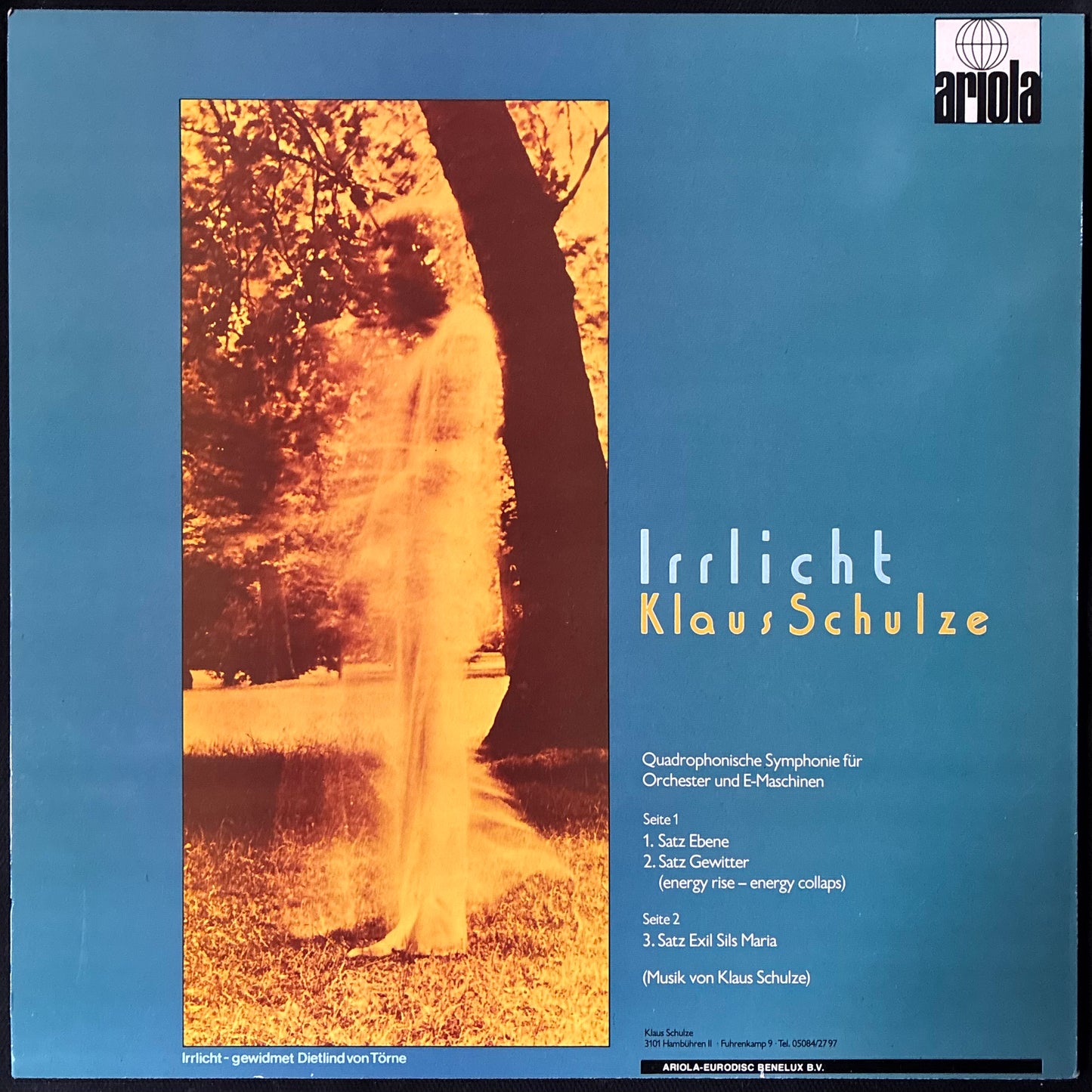 KLAUS SCHULZE - IRRLICHT (USED VINYL 1976 BENELUX M-/M-)