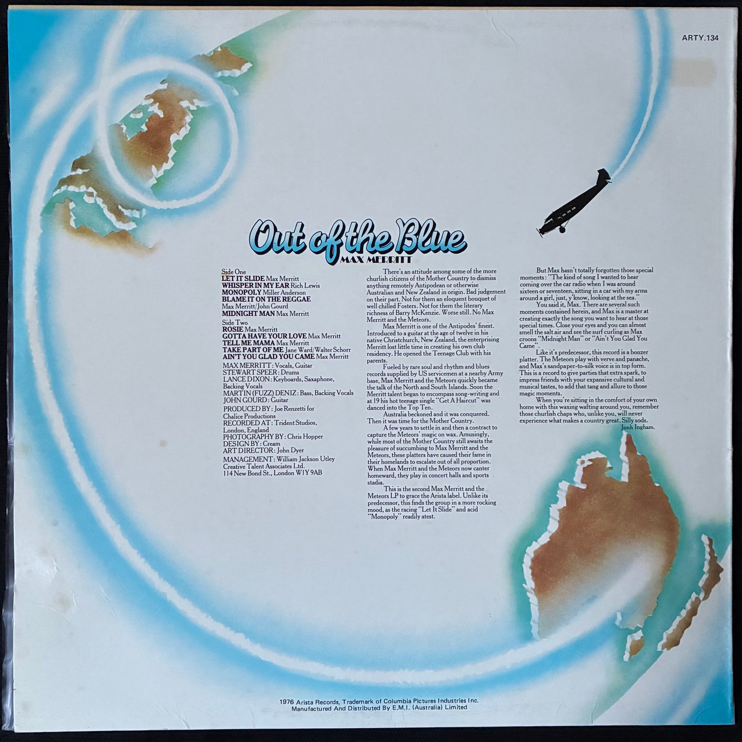 MAX MERRITT AND THE METEORS - OUT OF THE BLUE (USED VINYL 1976 AUS M-/EX+)