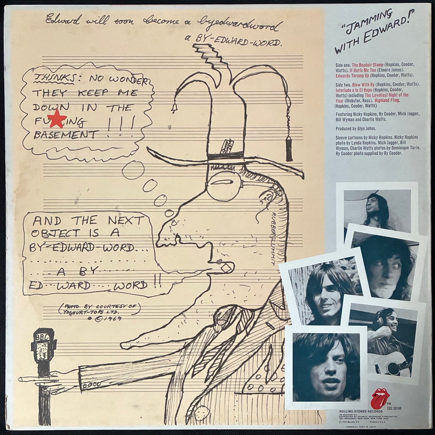 NICKY HOPKINS RY COODER MICK JAGGER BILL WYMAN CHARLIE WATTS - JAMMING WITH EDWARD (USED VINYL US M-/EX+)