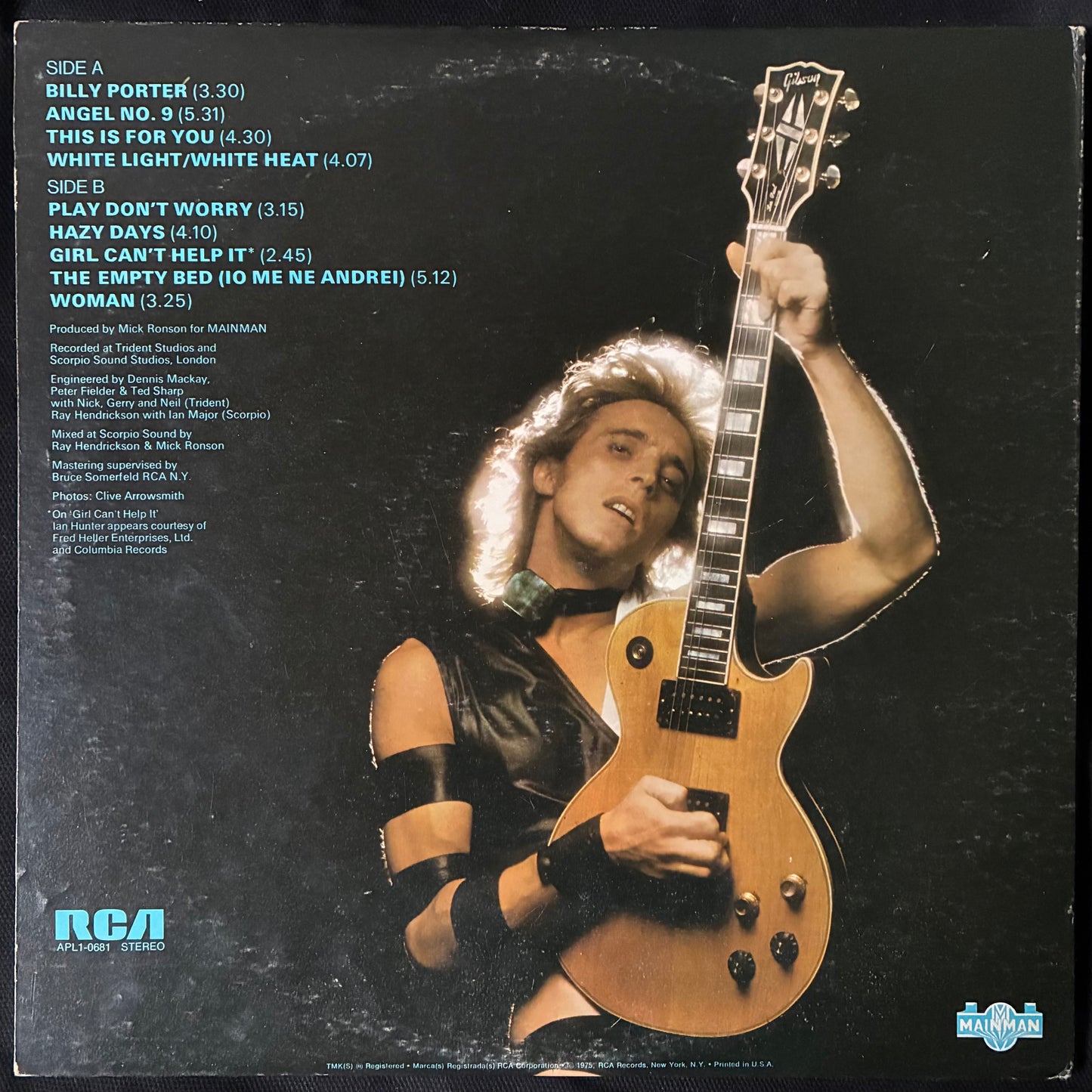 MICK RONSON - PLAY DON'T WORRY (USED VINYL 1975 US M-/EX+)