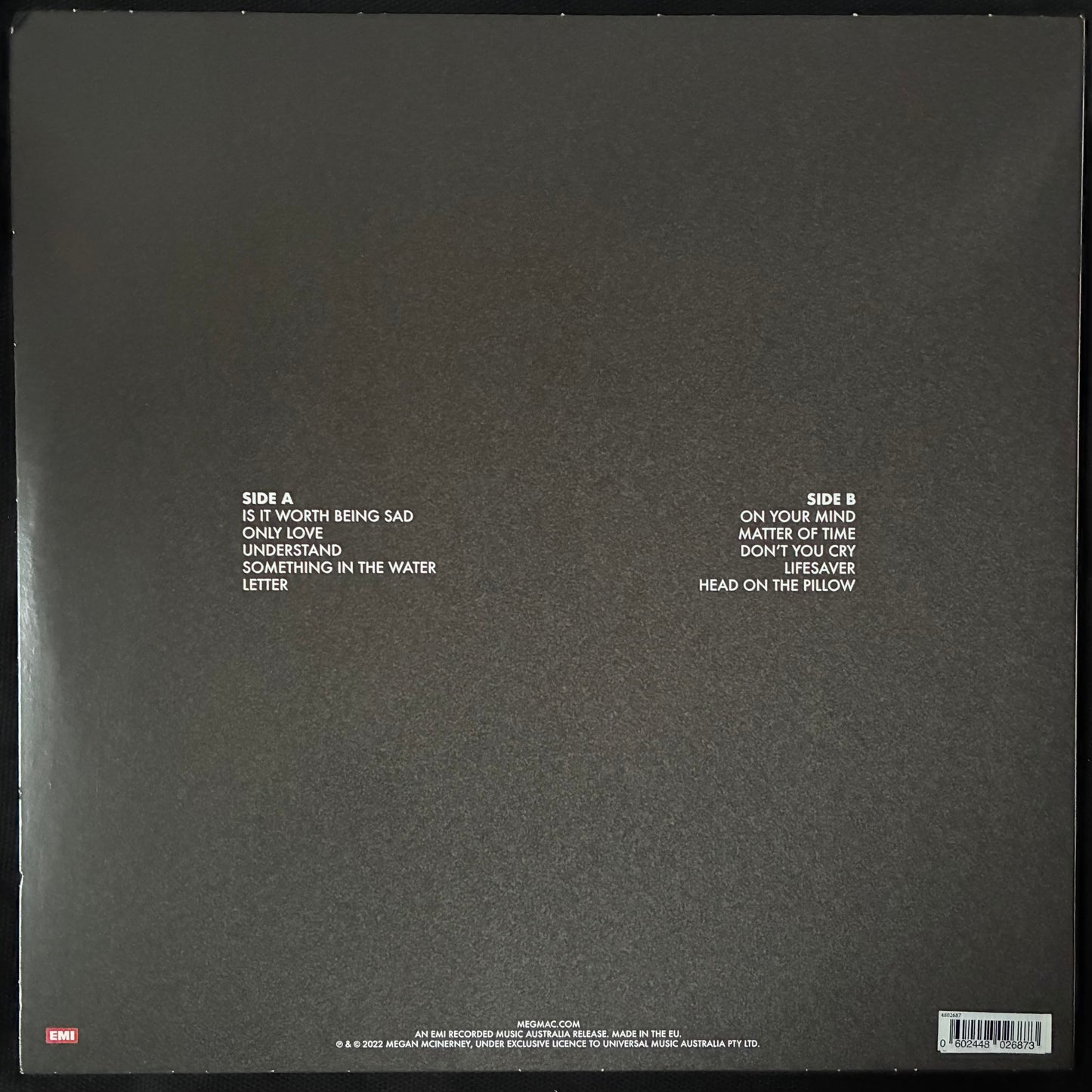 MEG MAC - MATTER OF TIME (SIGNED) (BLUE COLOURED) (USED VINYL 2022 AUS M-/M-)