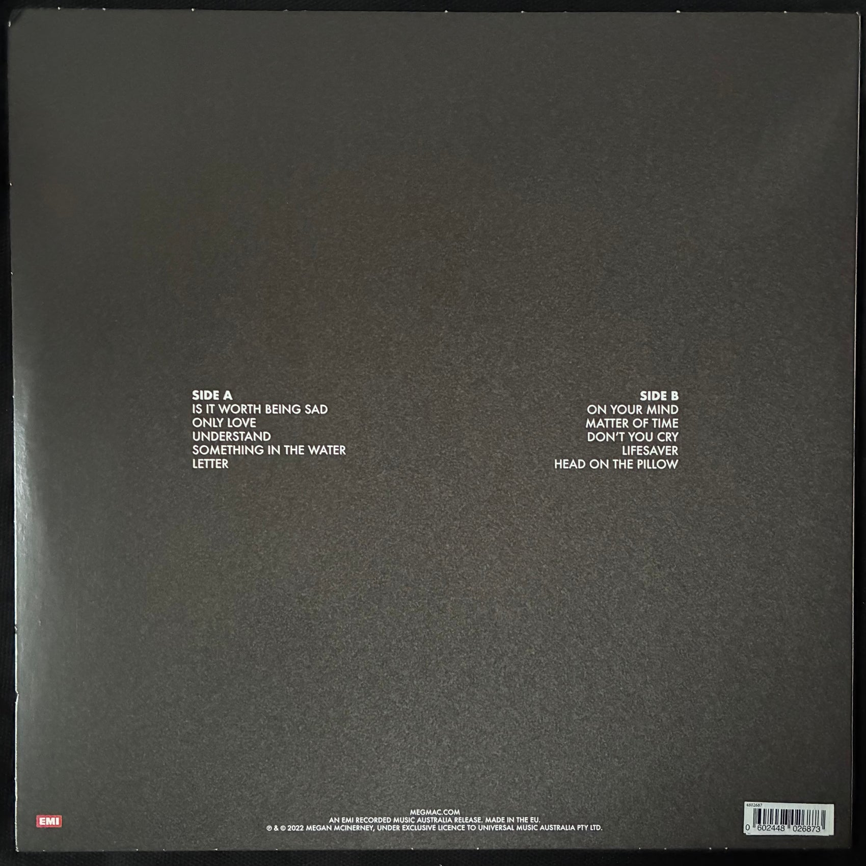 MEG MAC - MATTER OF TIME (SIGNED) (BLUE COLOURED) (USED VINYL 2022 AUS M-/M-)