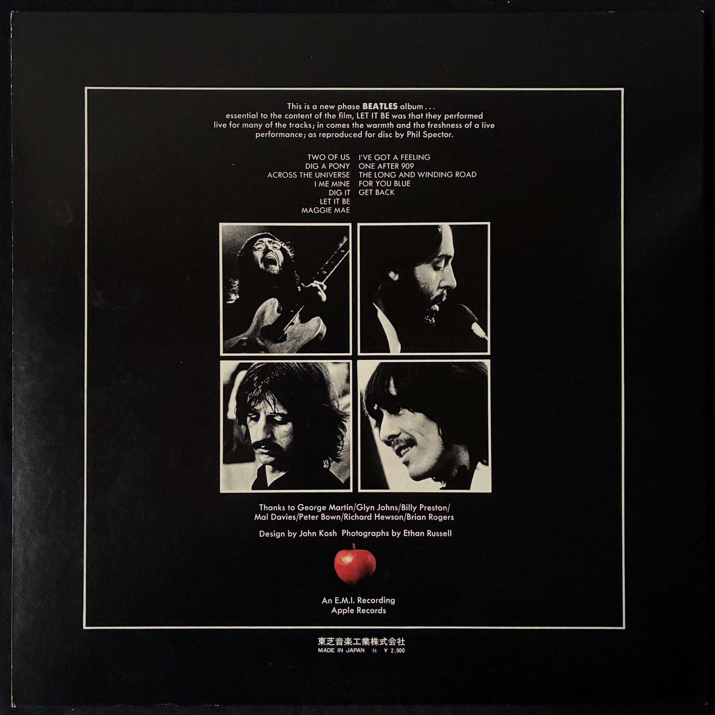 BEATLES - LET IT BE (USED VINYL 1971 JAPAN M-/M-)