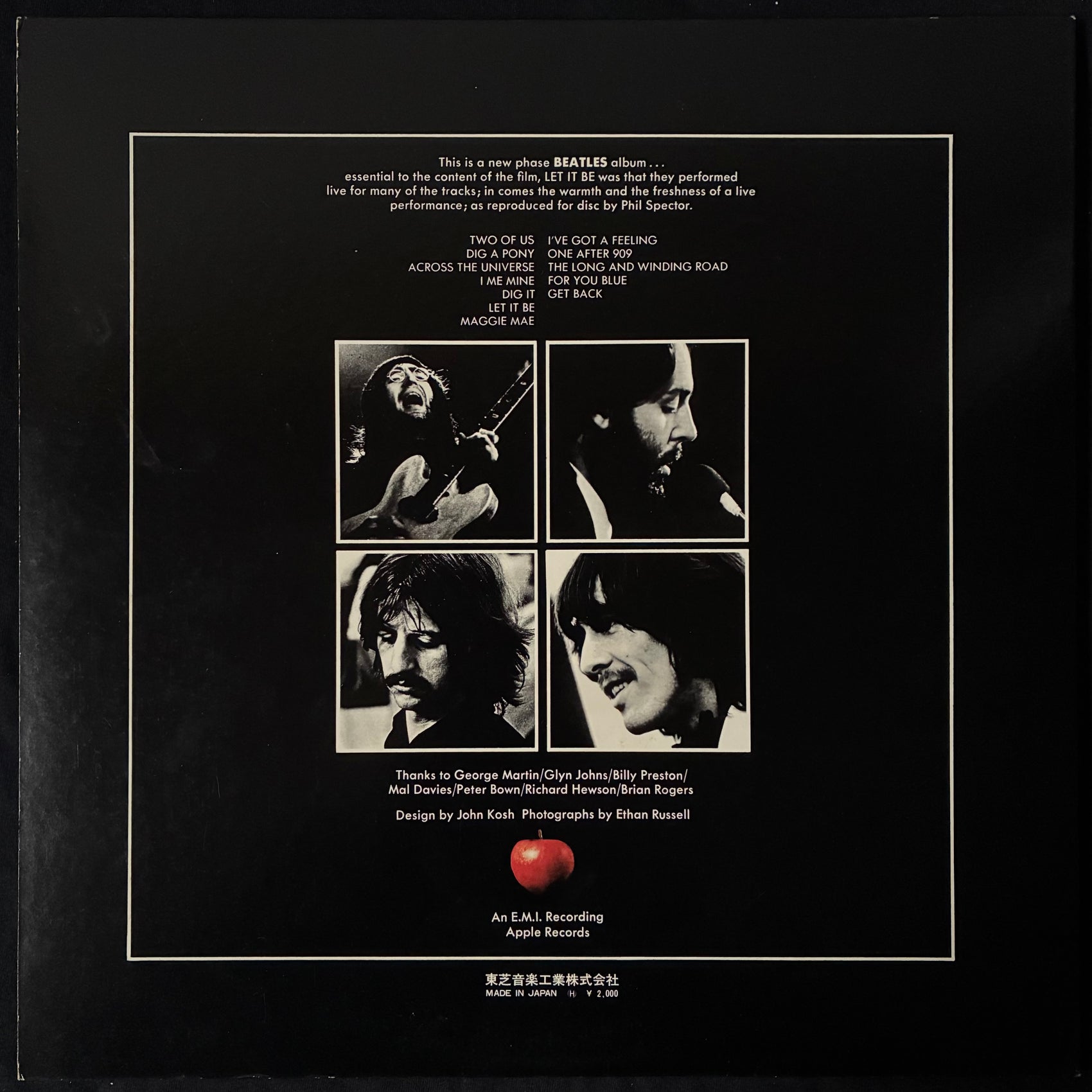 BEATLES - LET IT BE (USED VINYL 1971 JAPAN M-/M-)