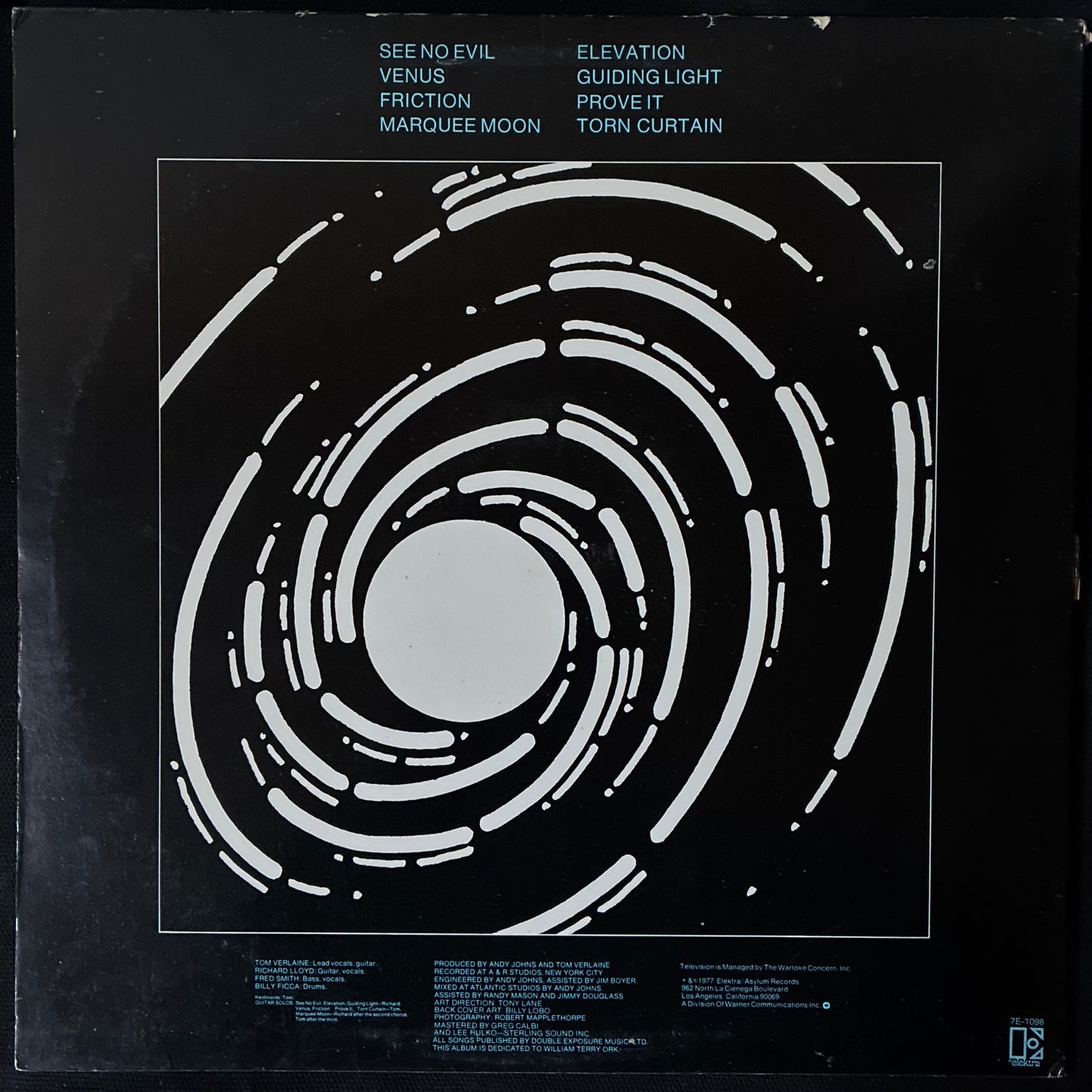 TELEVISION - MARQUEE MOON (FIRST PRESSING) (USED VINYL 1977 US EX/EX-)
