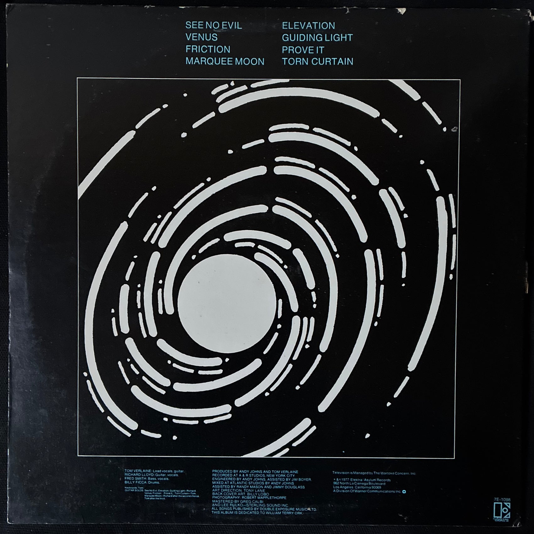 TELEVISION - MARQUEE MOON (FIRST PRESSING) (USED VINYL 1977 US EX/EX-)