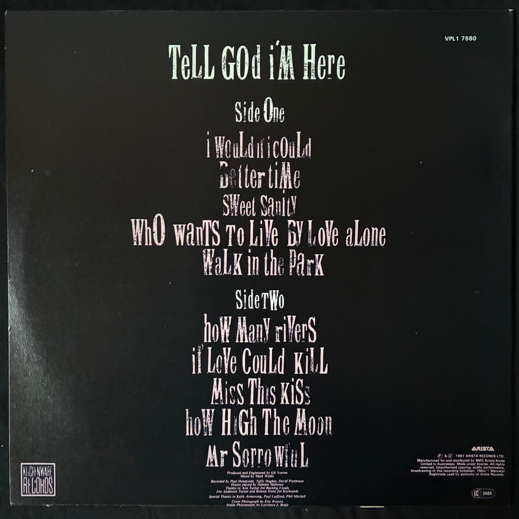 HURRAH! - TELL GOD I'M HERE (USED VINYL 1987 AUS M-/M-)