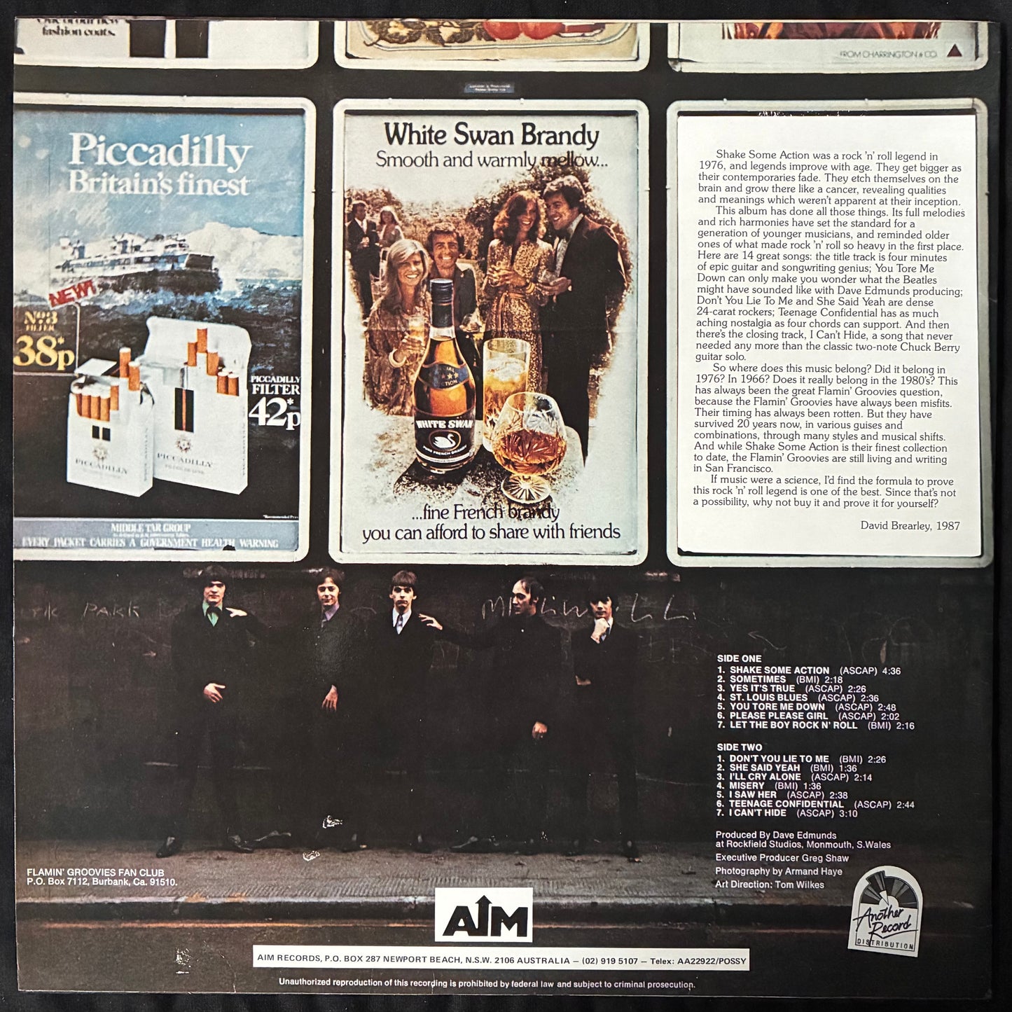 FLAMIN' GROOVIES - SHAKE SOME ACTION (USED VINYL 1987 AUS M-/M-)