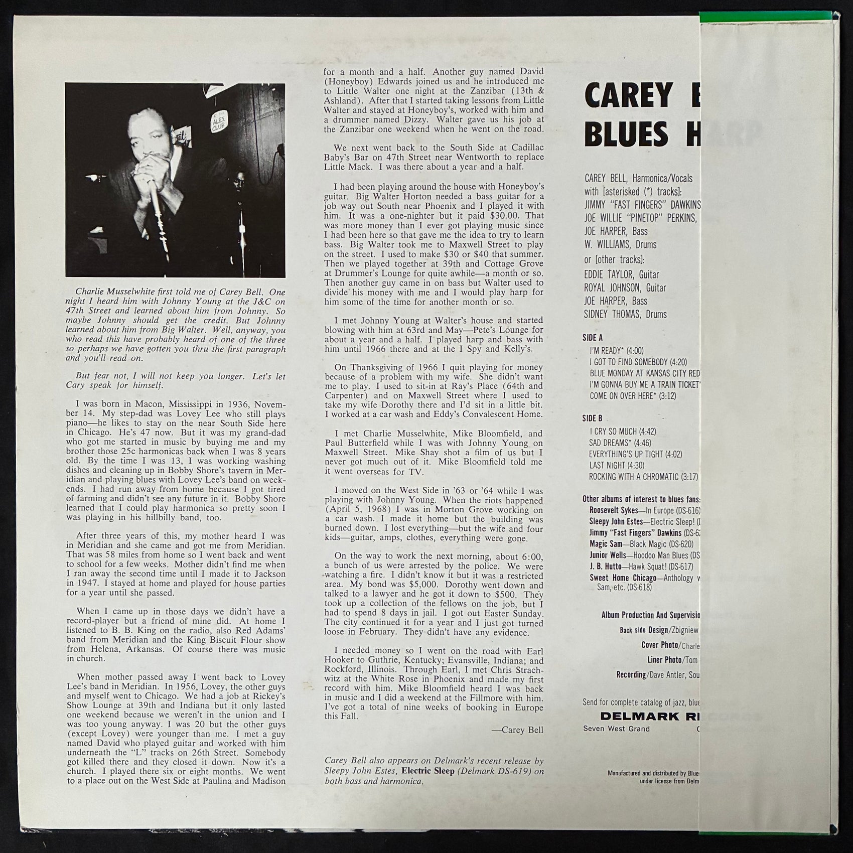 CAREY BELL - CAREY BELL'S BLUES HARP (USED VINYL 1988 JAPAN M-/EX+)