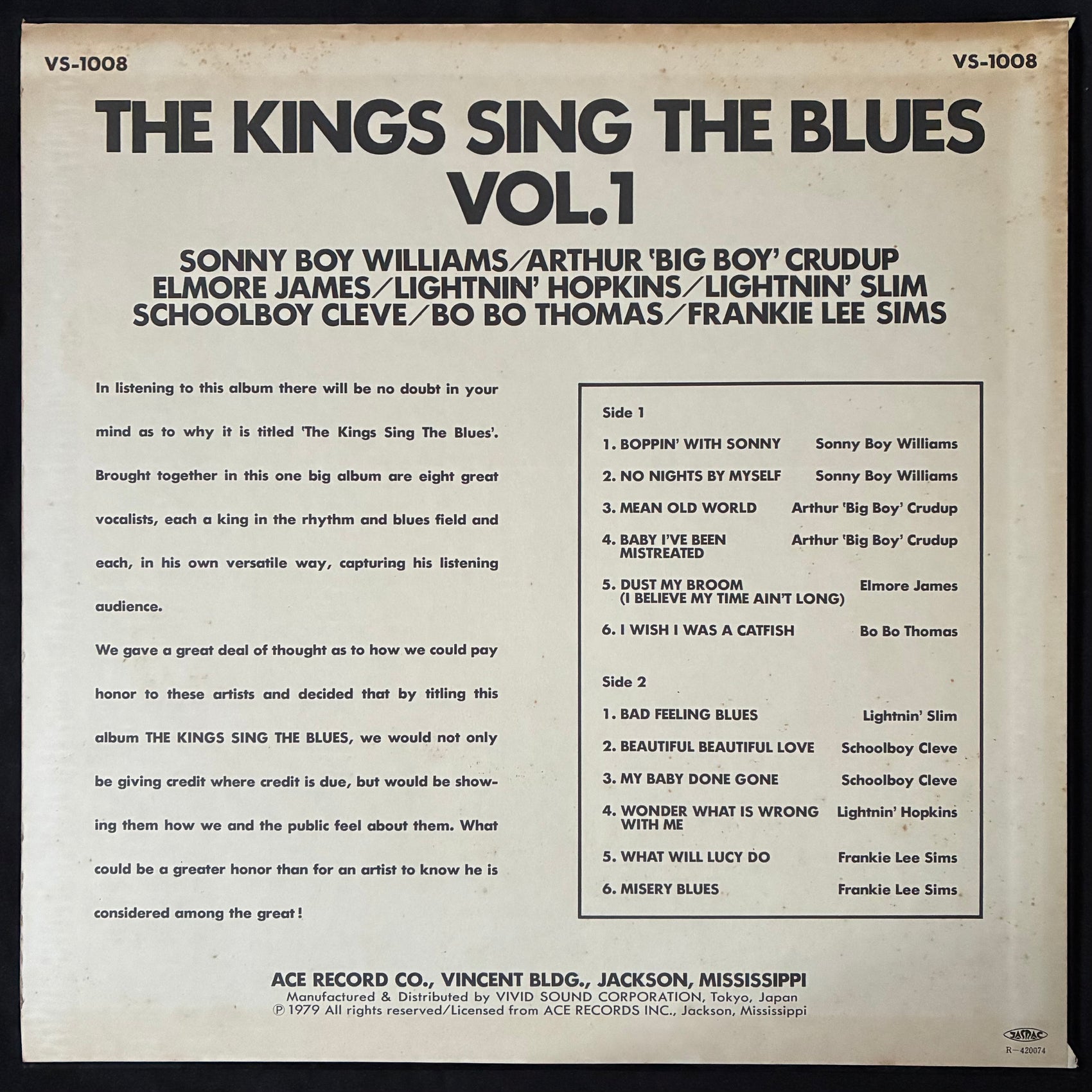 VARIOUS ARTISTS - THE KINGS SING THE BLUES, VOL. 1 (USED VINYL 1979 JAPAN M-/EX)