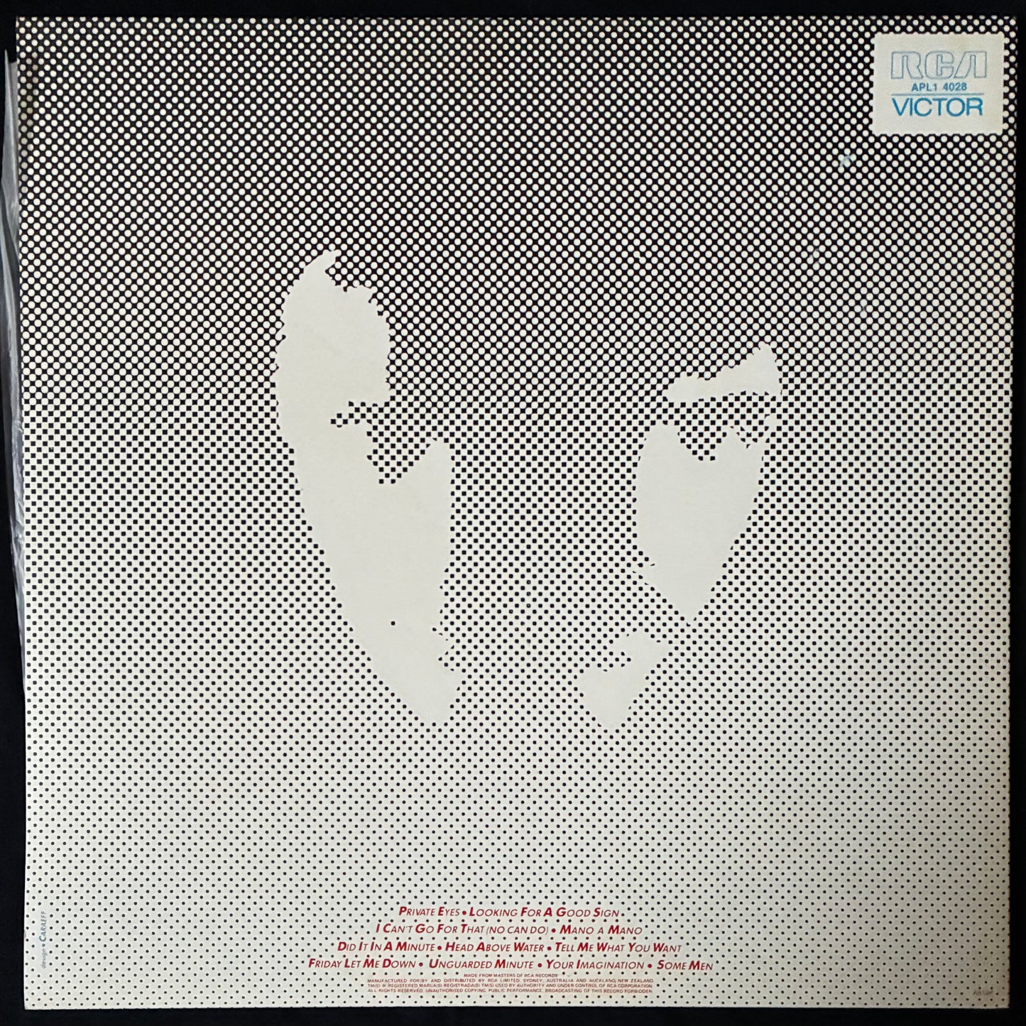 DARYL HALL & JOHN OATES - PRIVATE EYES (USED VINYL 1981 AUS M-/M-)
