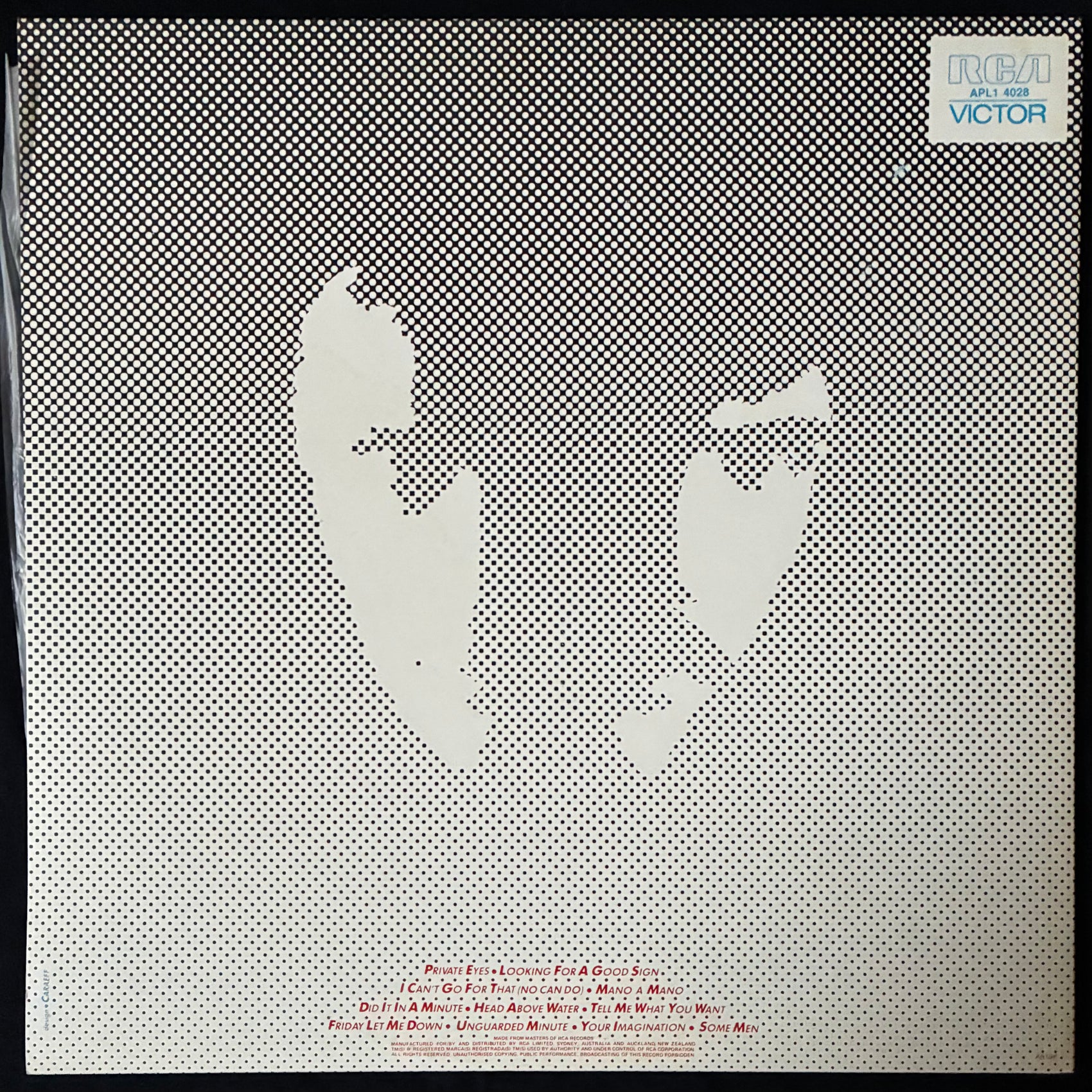 DARYL HALL & JOHN OATES - PRIVATE EYES (USED VINYL 1981 AUS M-/M-)