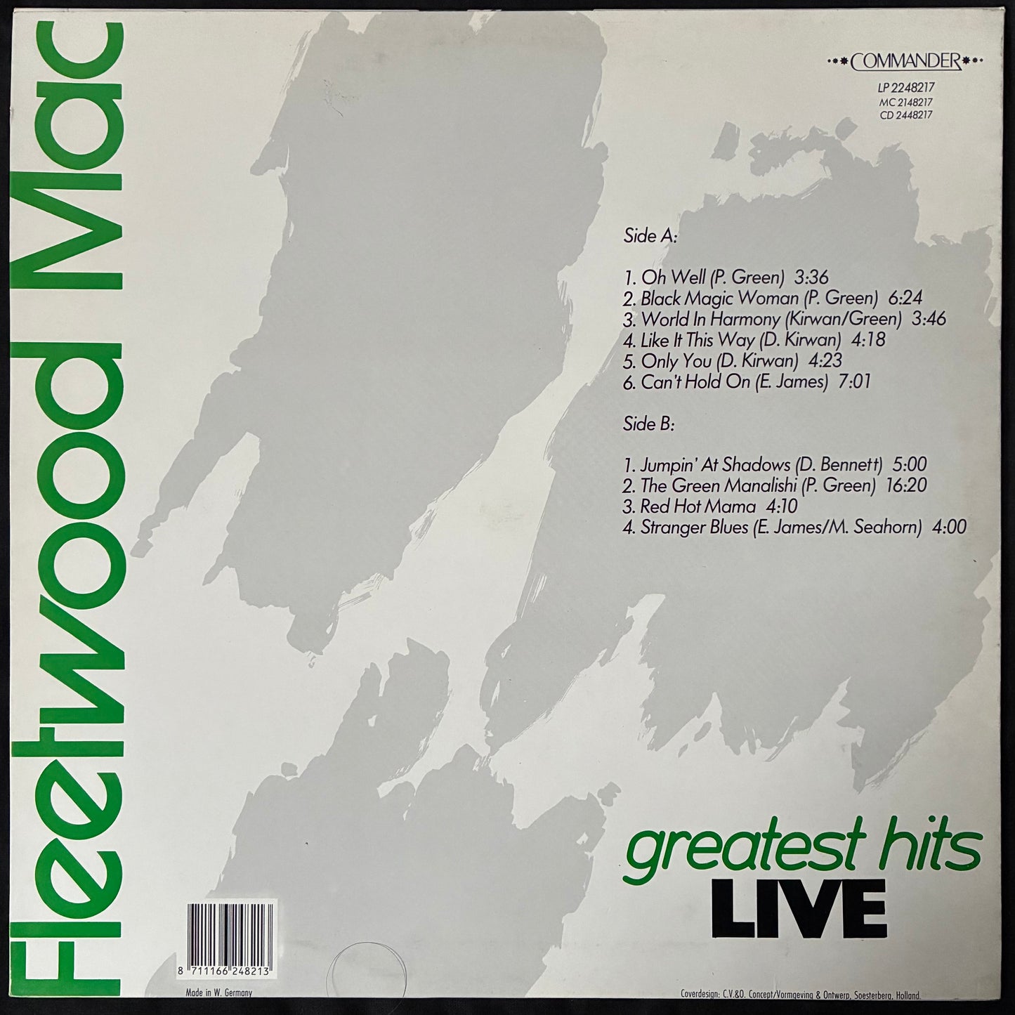 FLEETWOOD MAC - GREATEST HITS LIVE (USED VINYL 1988 GERMANY M-/EX+)