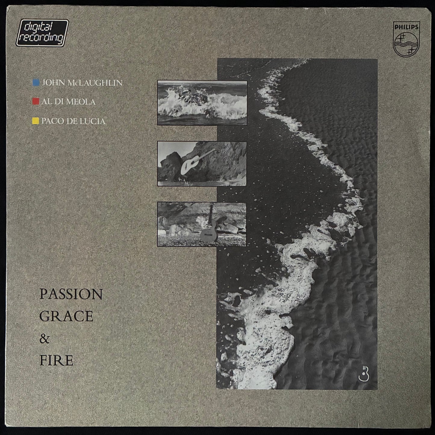 JOHN MCLAUGHLIN & AL DIMEOLA & PACO DE LUCIA - PASSION GRACE & FIRE (USED VINYL 1983 NETHERLANDS M-/EX+)