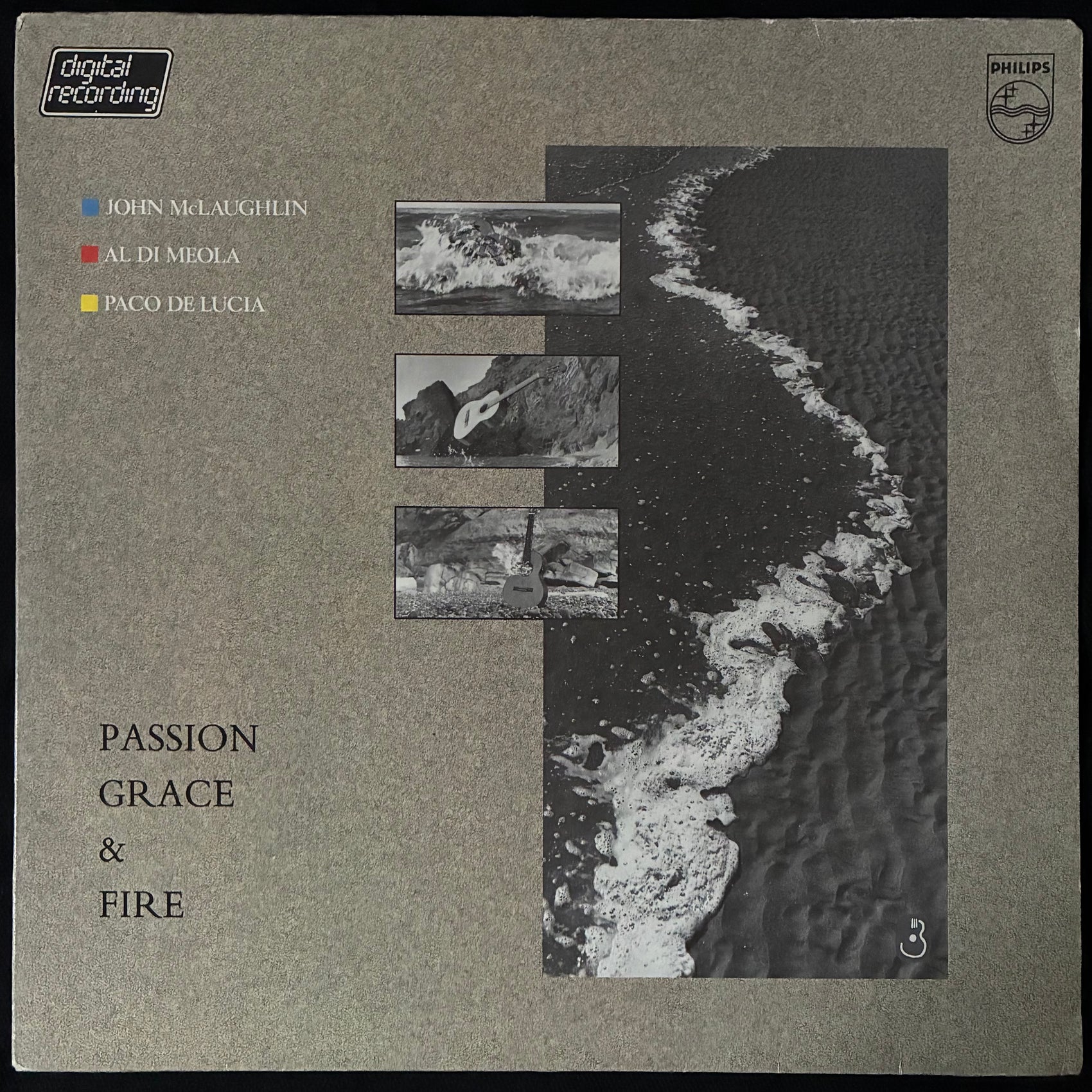 JOHN MCLAUGHLIN & AL DIMEOLA & PACO DE LUCIA - PASSION GRACE & FIRE (USED VINYL 1983 NETHERLANDS M-/EX+)