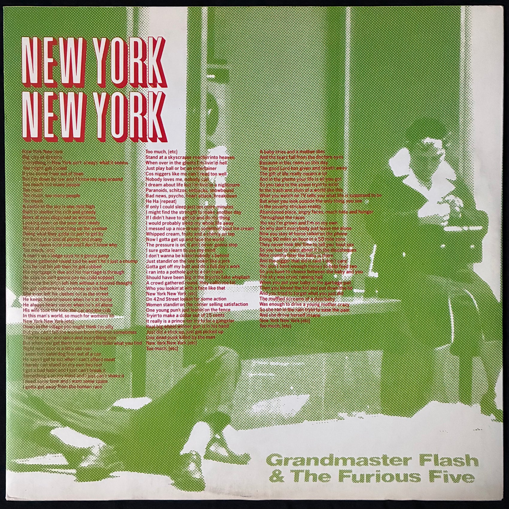 GRANDMASTER FLASH & THE FURIOUS FIVE - NEW YORK NEW YORK (12") (USED VINYL 1983 UK M-/EX+)